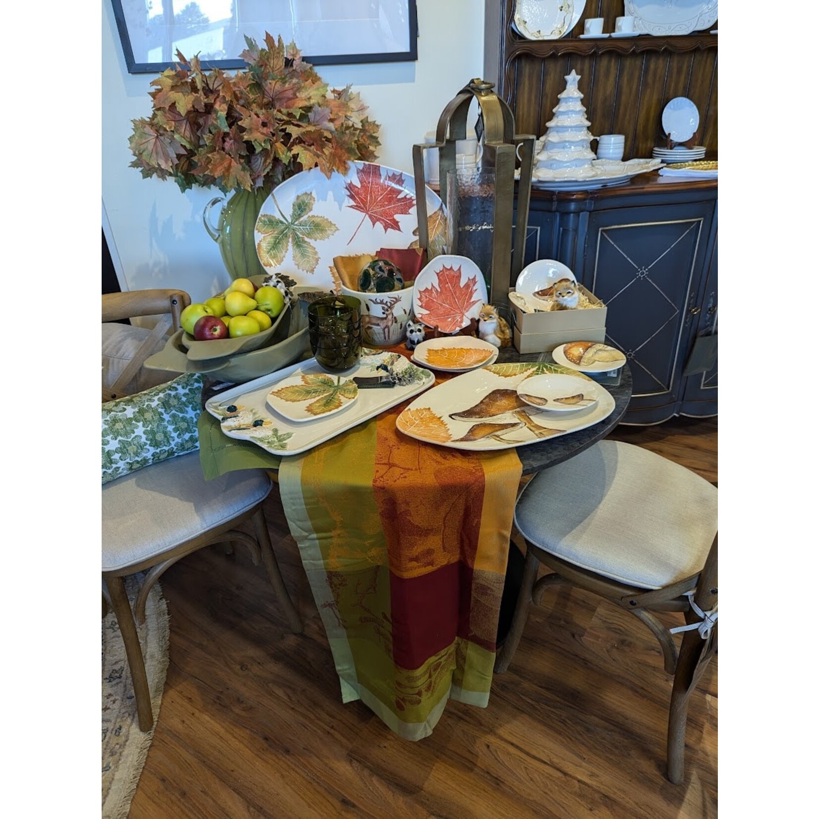 Vietri Autunno Assorted Leaves Large Oval Platter