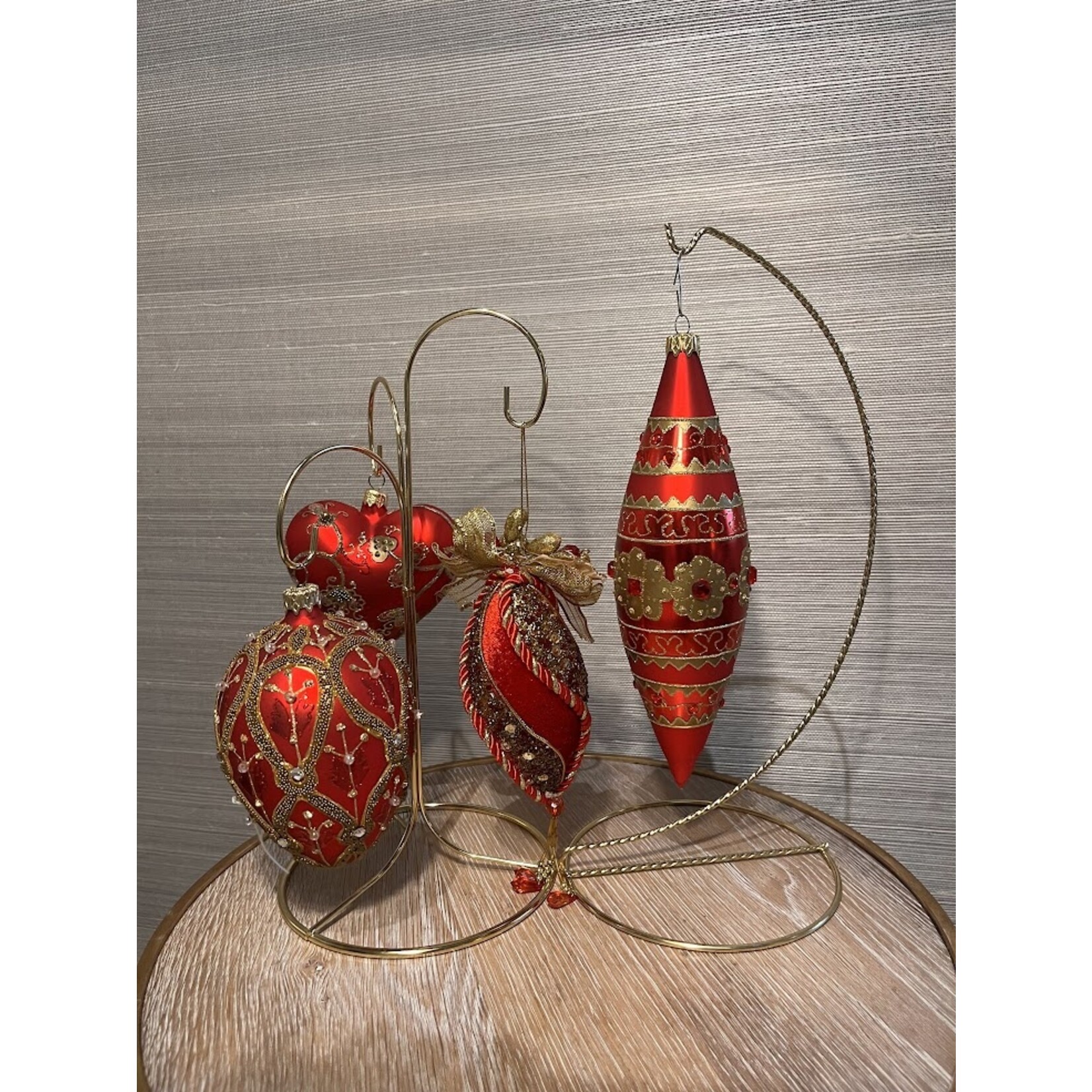 Carole Stupell LTD Vintage Glass Red Gold Ornament