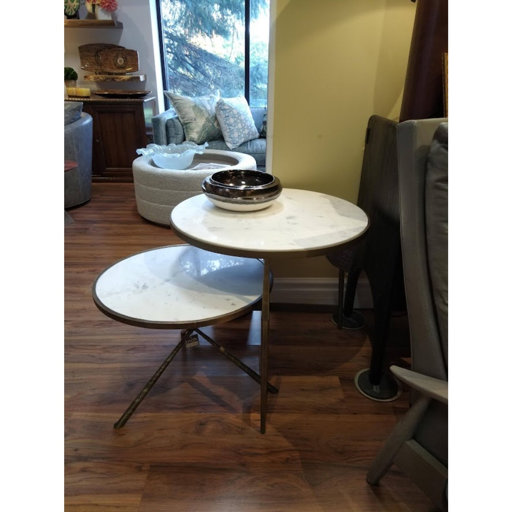 Bidk Home Iron & Marble Tripod Cocktail Table White