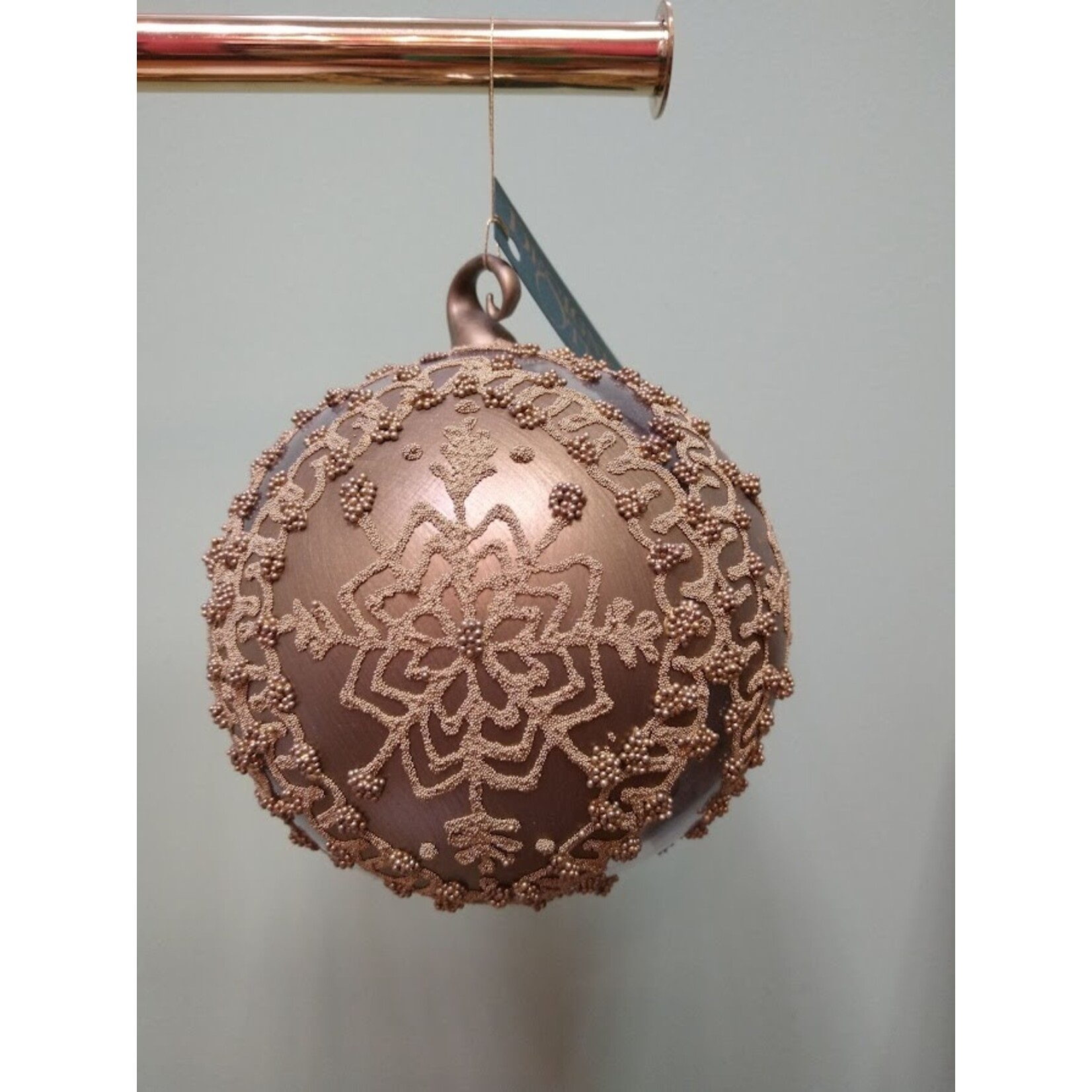 Peter Priess Gold Beaded Lace Christmas Ornament  5.5 "
