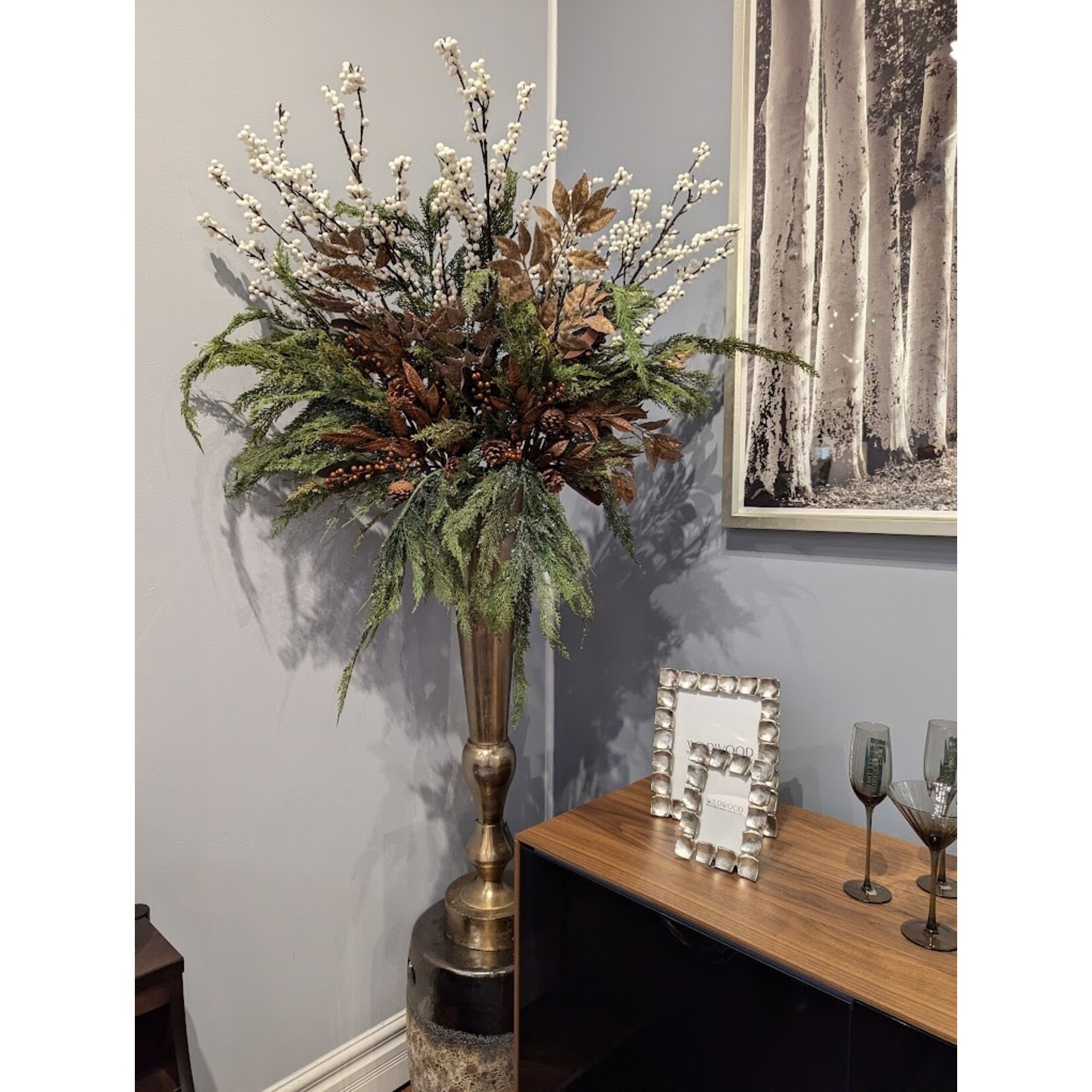 Winward Floral & Seasonal Decor Bronze Long Vase 40"