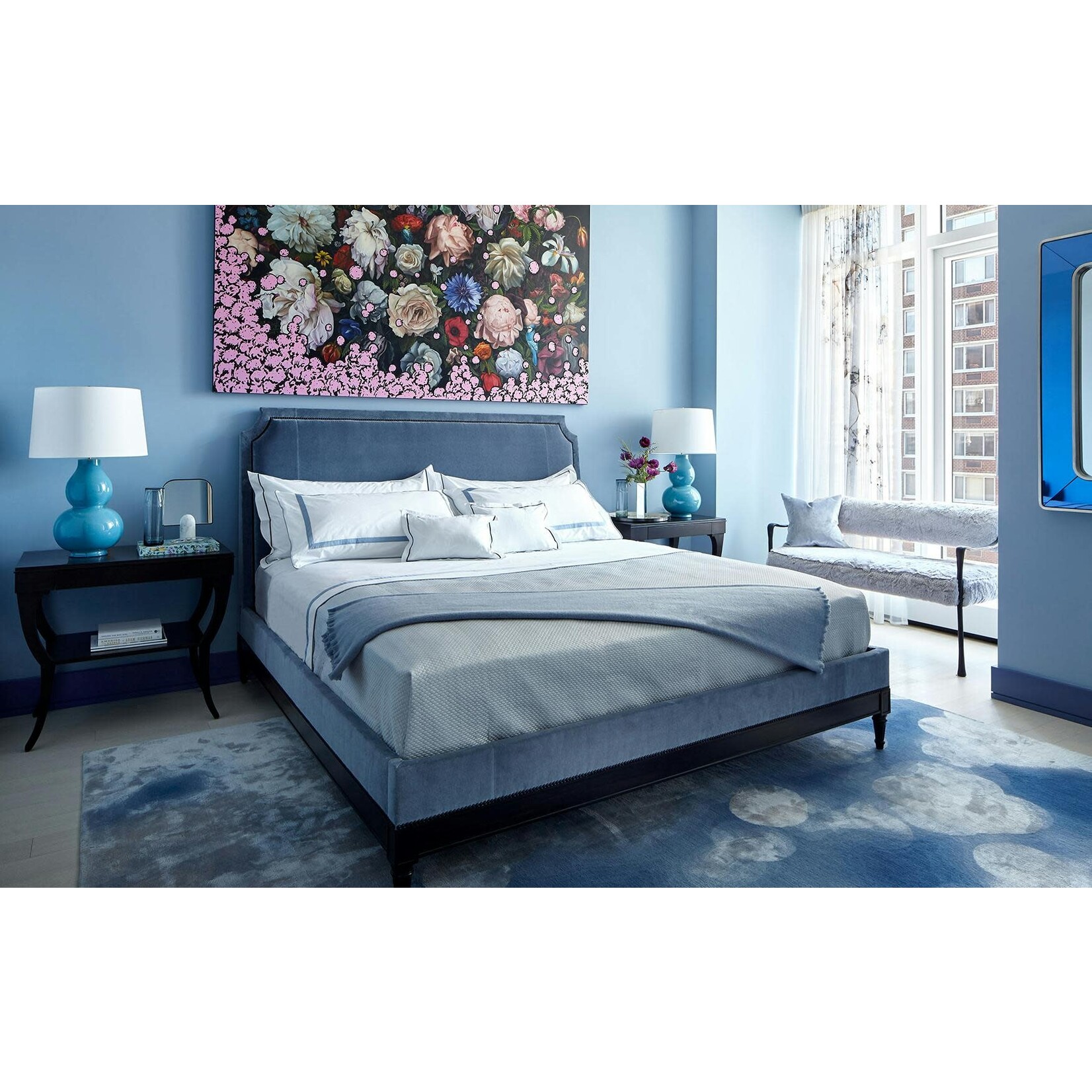 Matouk Alba Cotton Sateen King Quilt - Pool