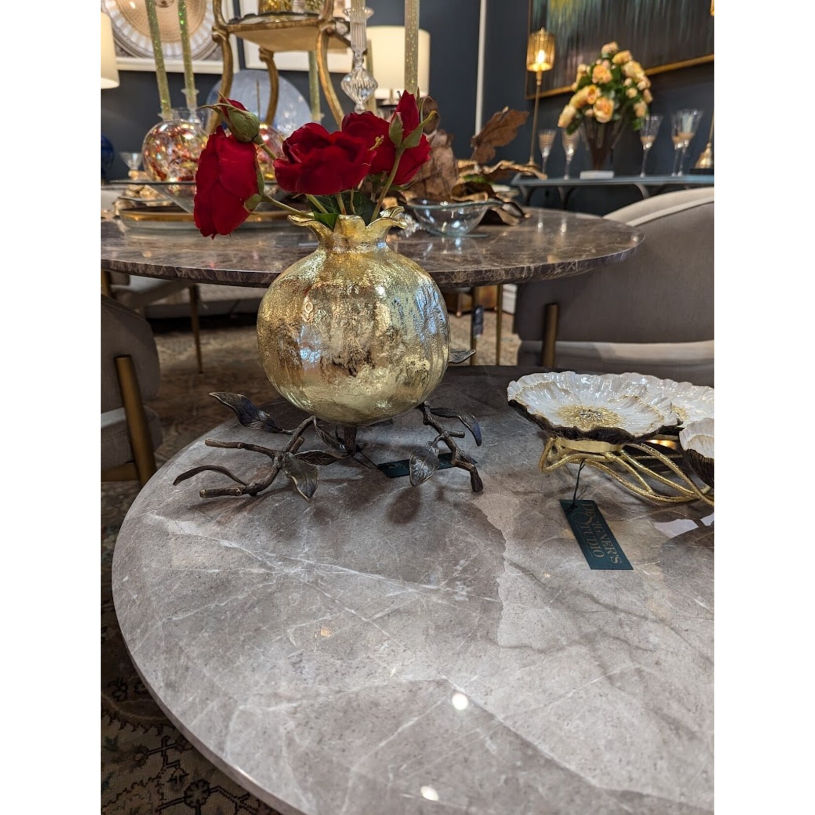 Winward Floral & Seasonal Decor Artificial Red English Canterbury Rose Stem 21"