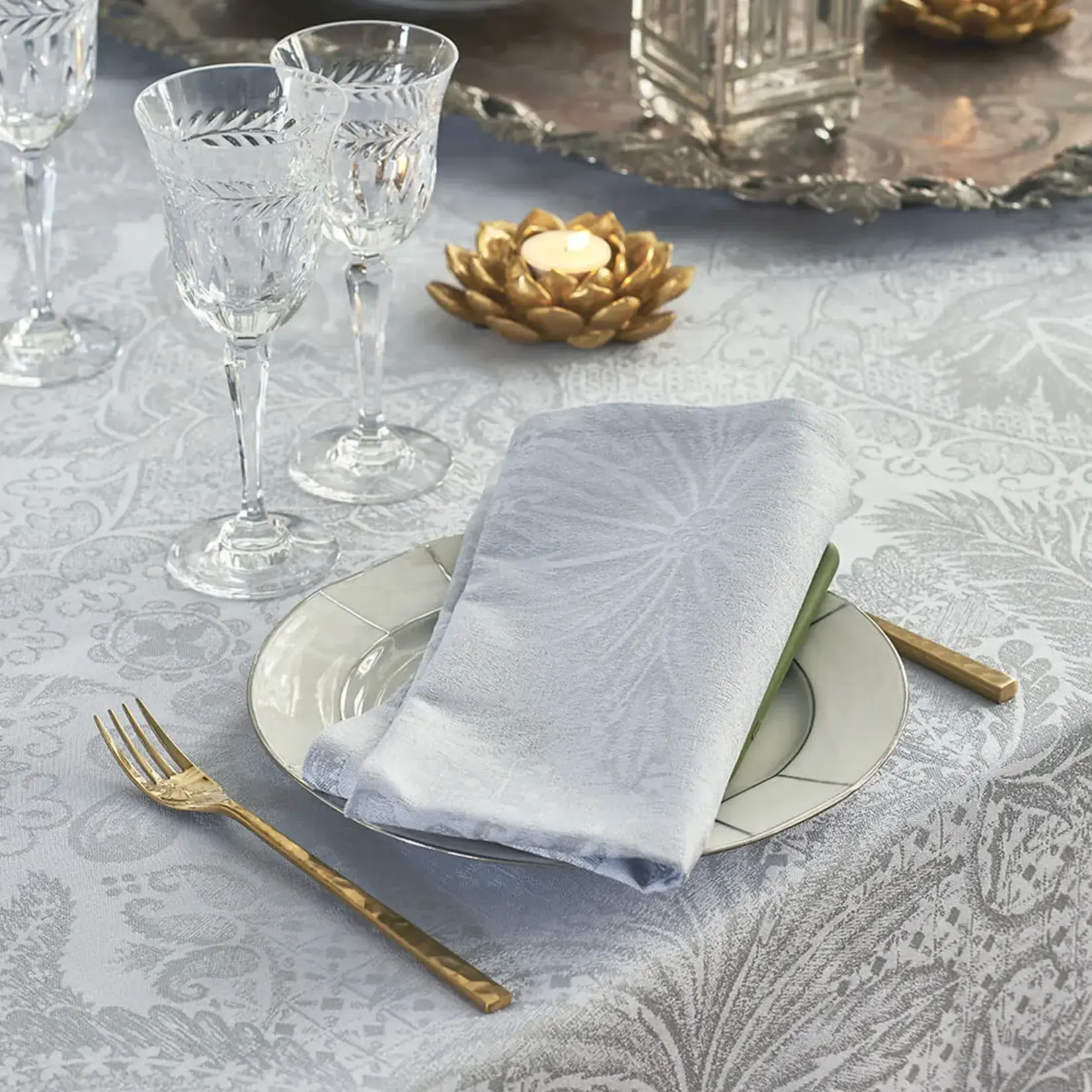 Garnier Thiebaut Mille Isaphire Angelite Gray Table Runner