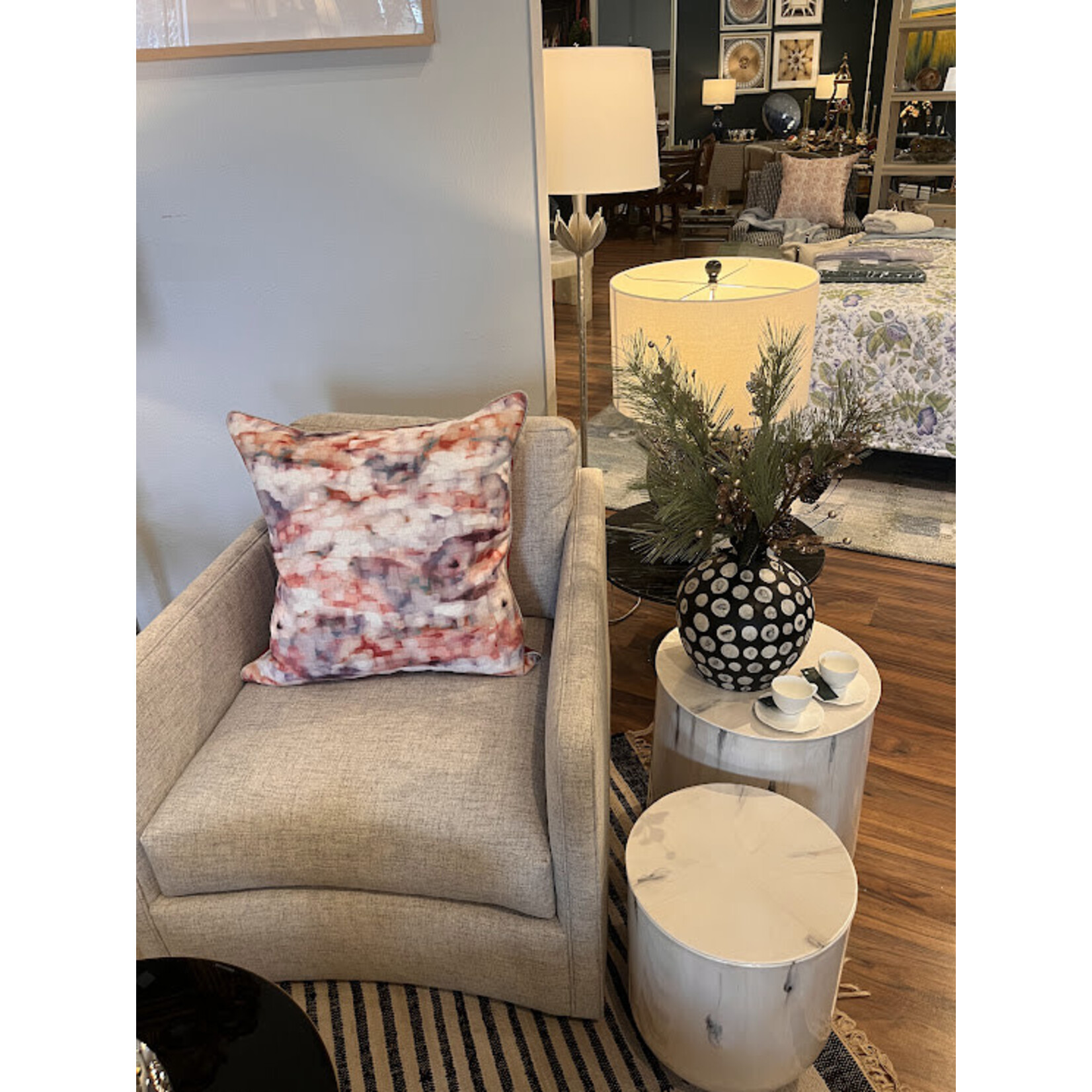 Gabby Aurora Jewel With Cord 24x24 Feather Fill Pillow 24x24