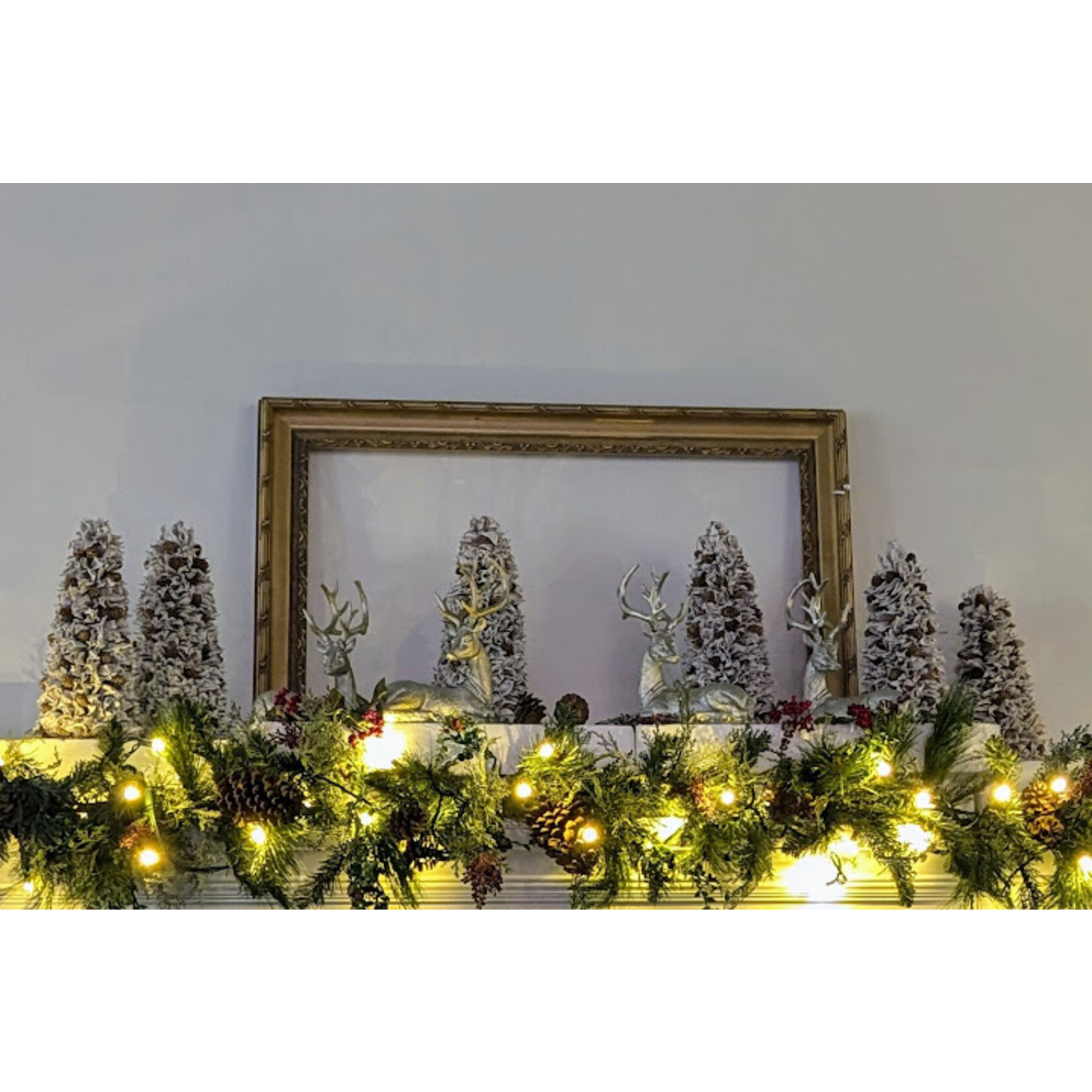 Napa Home and Garden Pinecone and Cotton Shell Topiaries Set of 2 Tree
