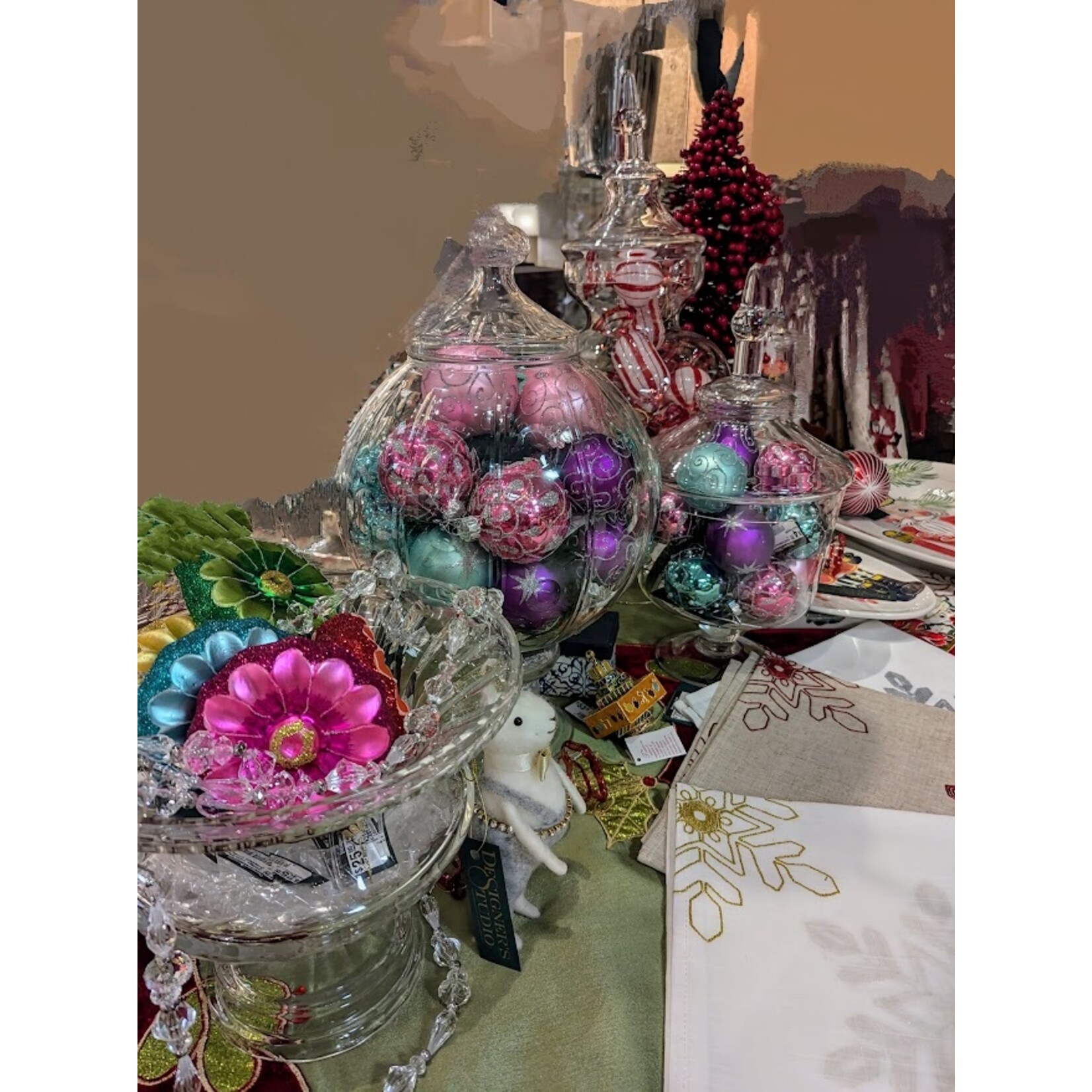 Carole Stupell LTD Vintage Glass Glitter Glow Daisy Ornament