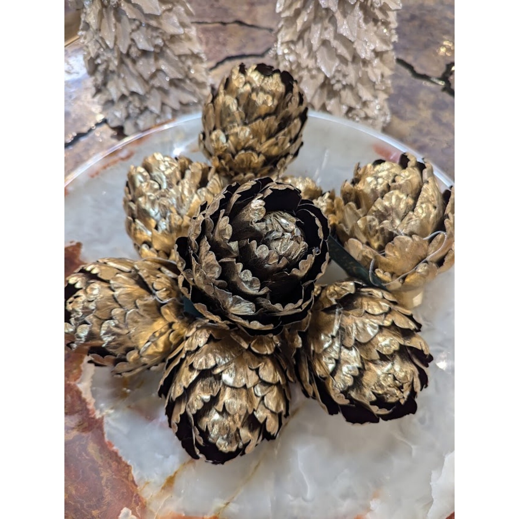 Winward Floral & Seasonal Decor Goldleaf Artichoke 6.5"