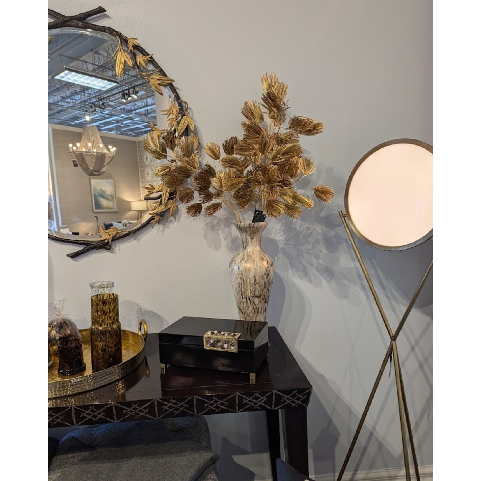 Winward Floral & Seasonal Decor Metallic Pine Branch Gold 35"