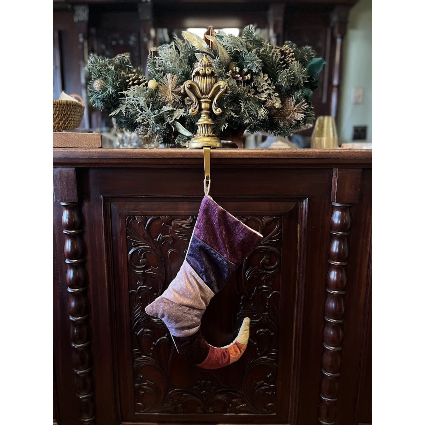 Nicky's Notions Holiday Stocking Purple Hues Striped