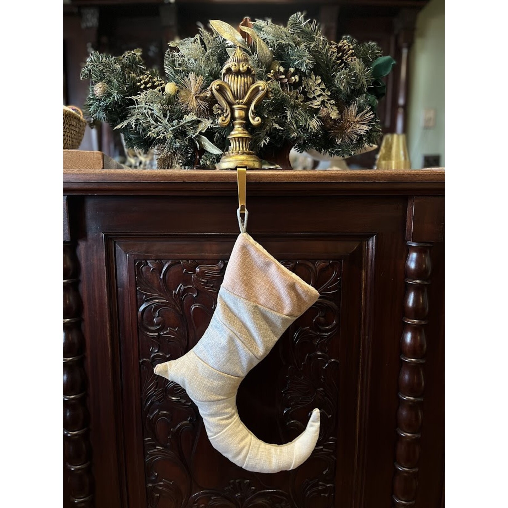 Nicky's Notions Holiday Stocking Pink Hues Striped