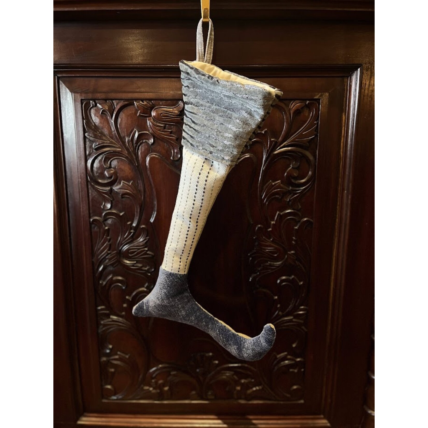 Nicky's Notions Holiday Skinny Stocking Blue Gray Hues