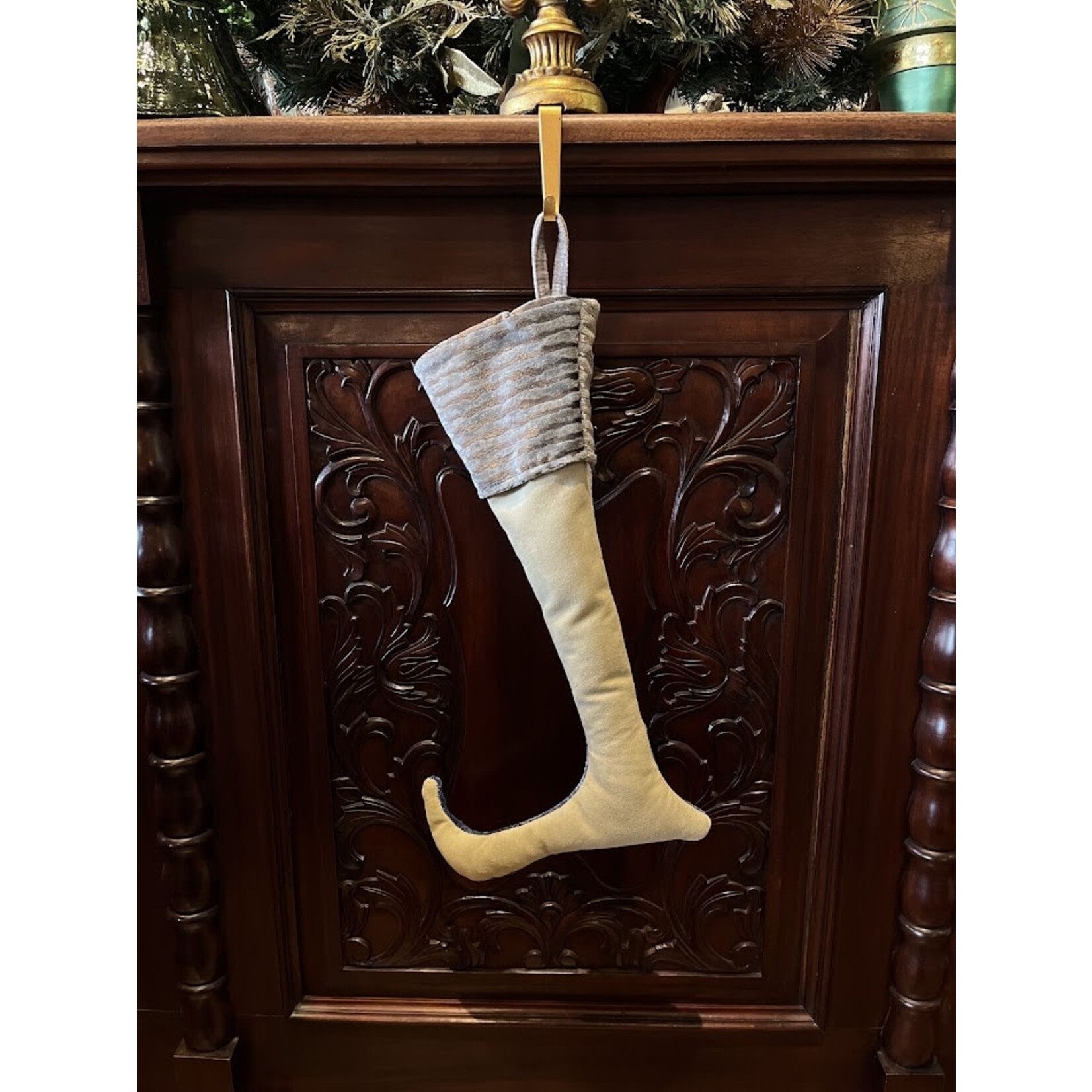 Nicky's Notions Holiday Skinny Stocking Blue Gray Hues