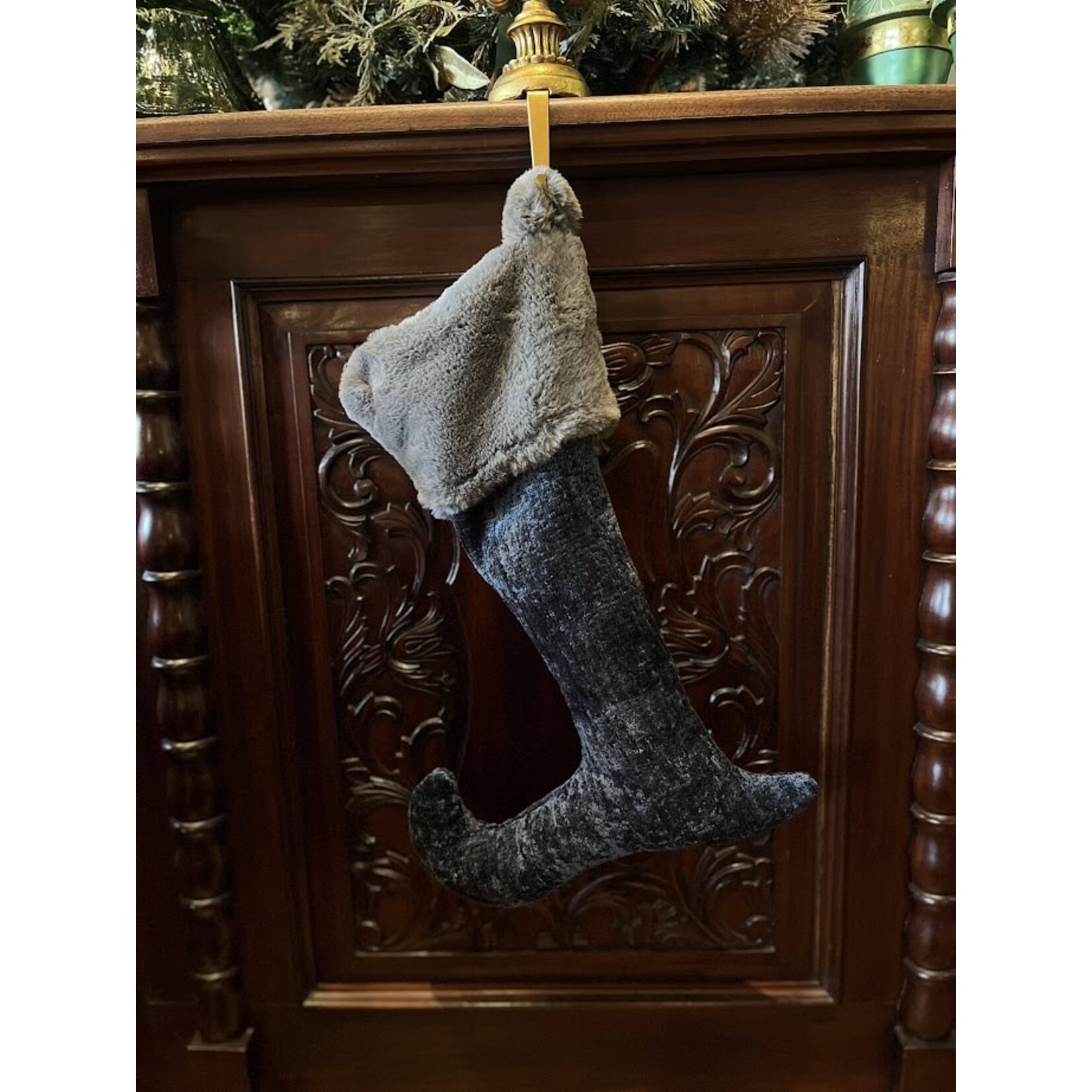 Nicky's Notions Holiday Stocking Blue Gray