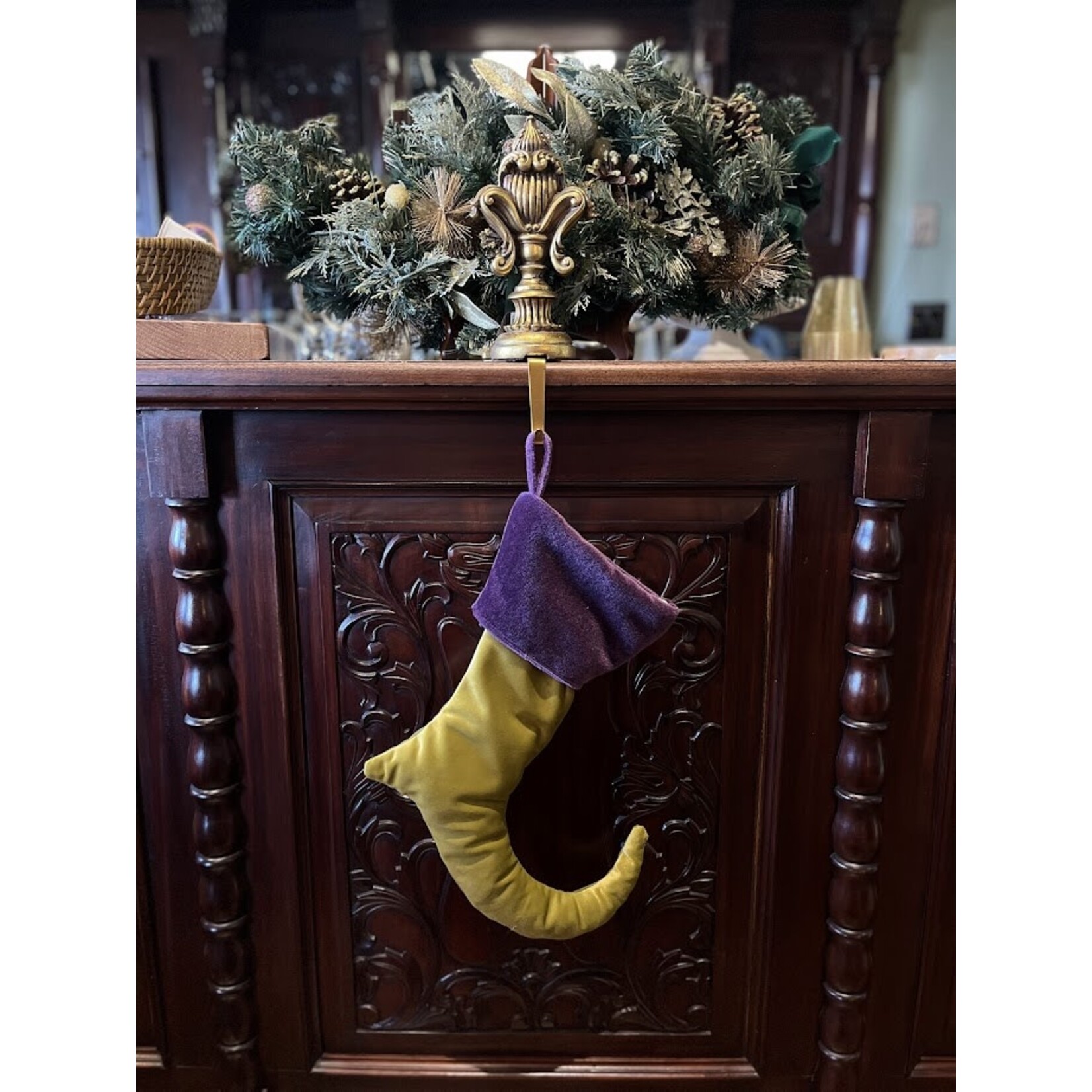 Nicky's Notions Holiday Stocking Green Purple