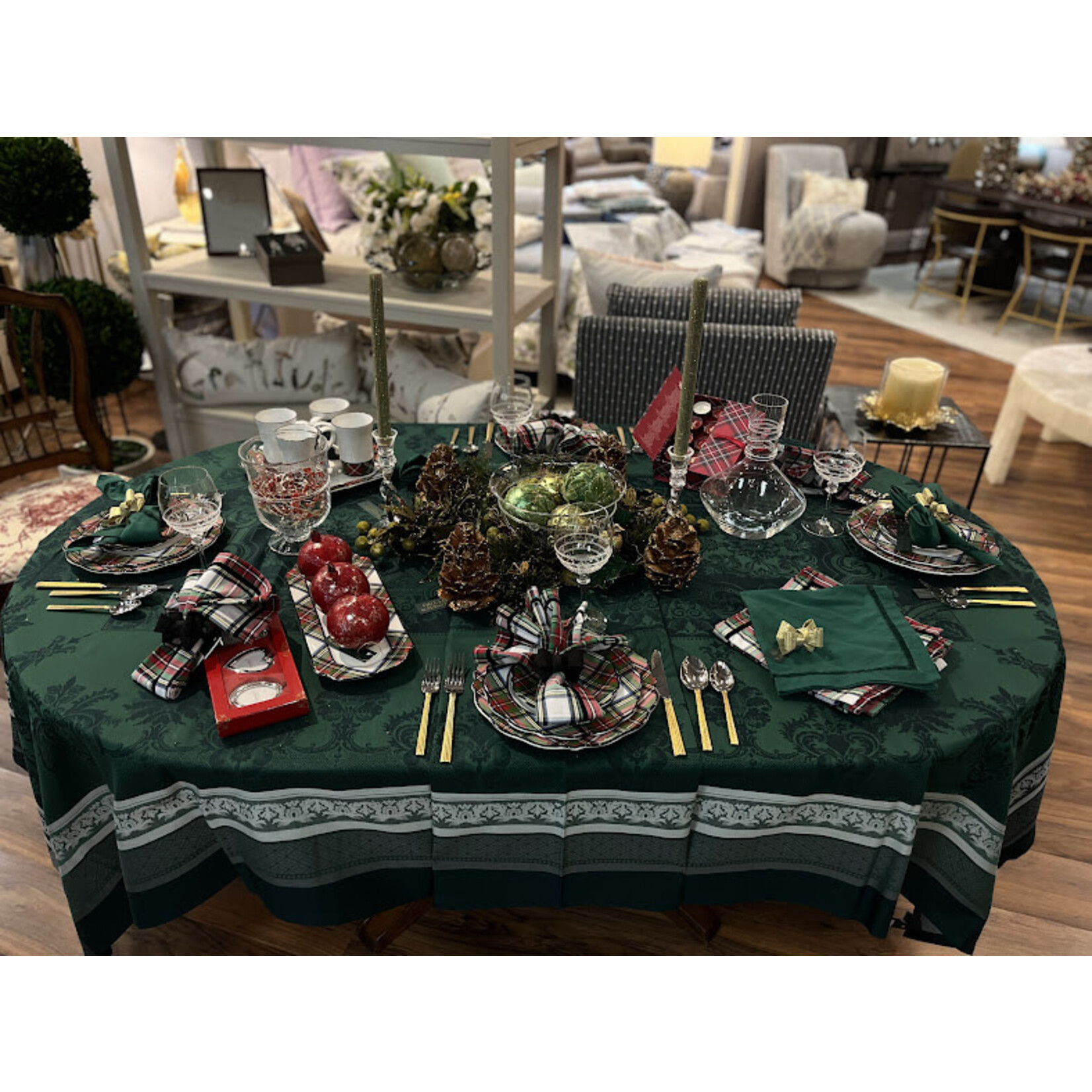 Juliska Velvet Trim  Napkin Evergreen