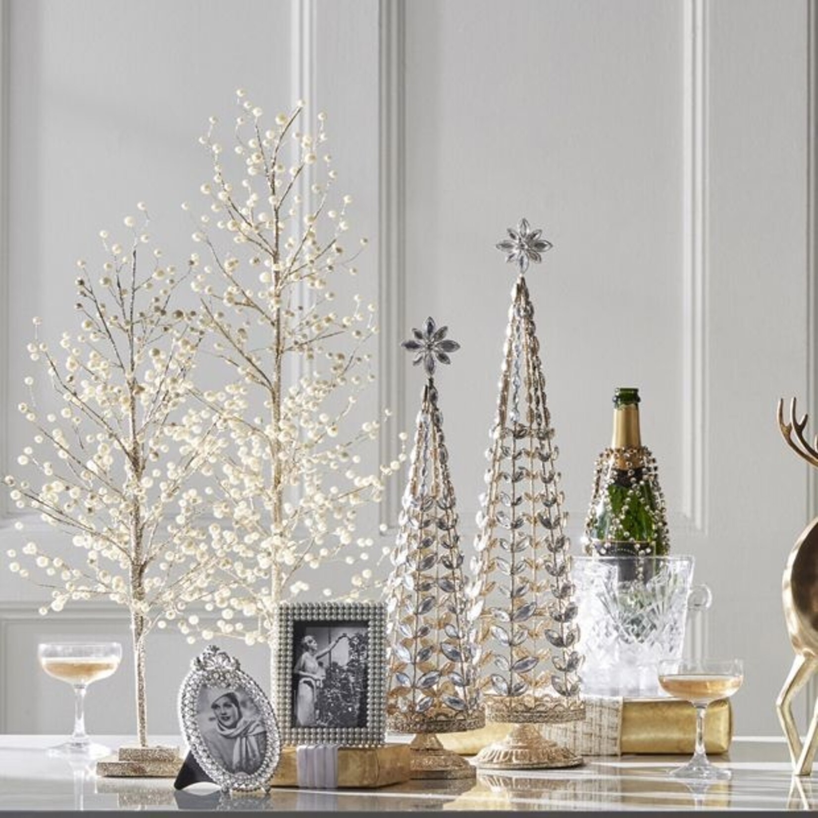 RAZ Imports Glittered Tree with Jewels