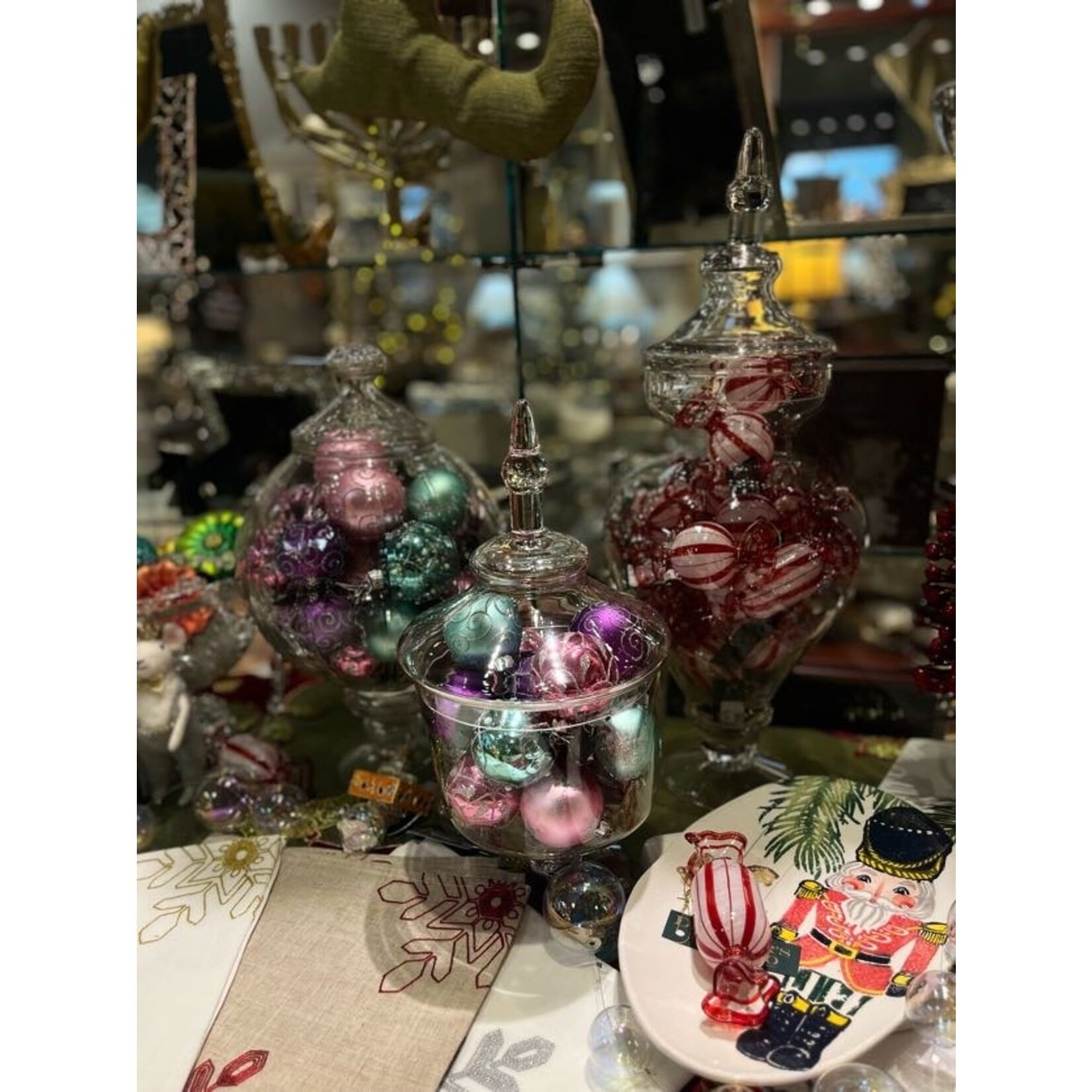 RAZ Imports Peppermint Candy Red & White Glass Ornament
