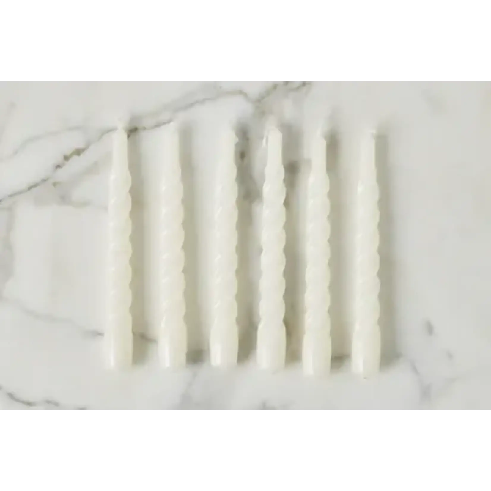 etuHOME White Twisted Taper Candles Set of 6