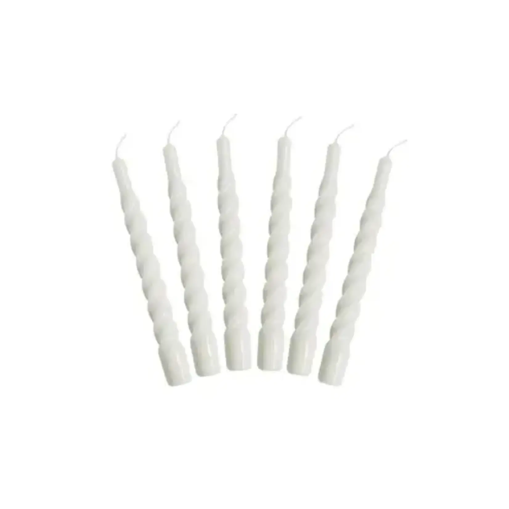 etuHOME White Twisted Taper Candles Set of 6