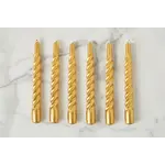 etuHOME Gold Twisted Taper Candles - Set of 6
