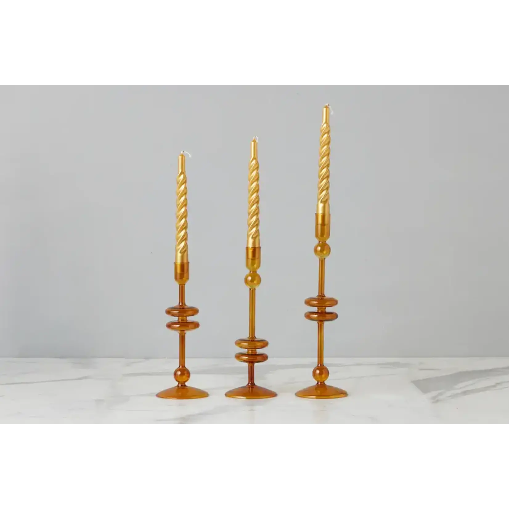 etuHOME Gold Twisted Taper Candles - Set of 6
