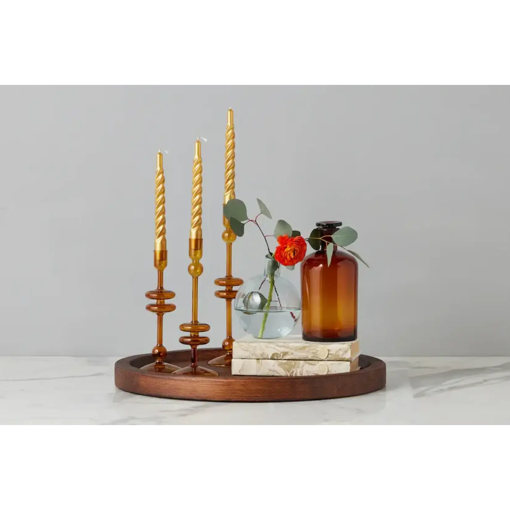 etuHOME Gold Twisted Taper Candles - Set of 6