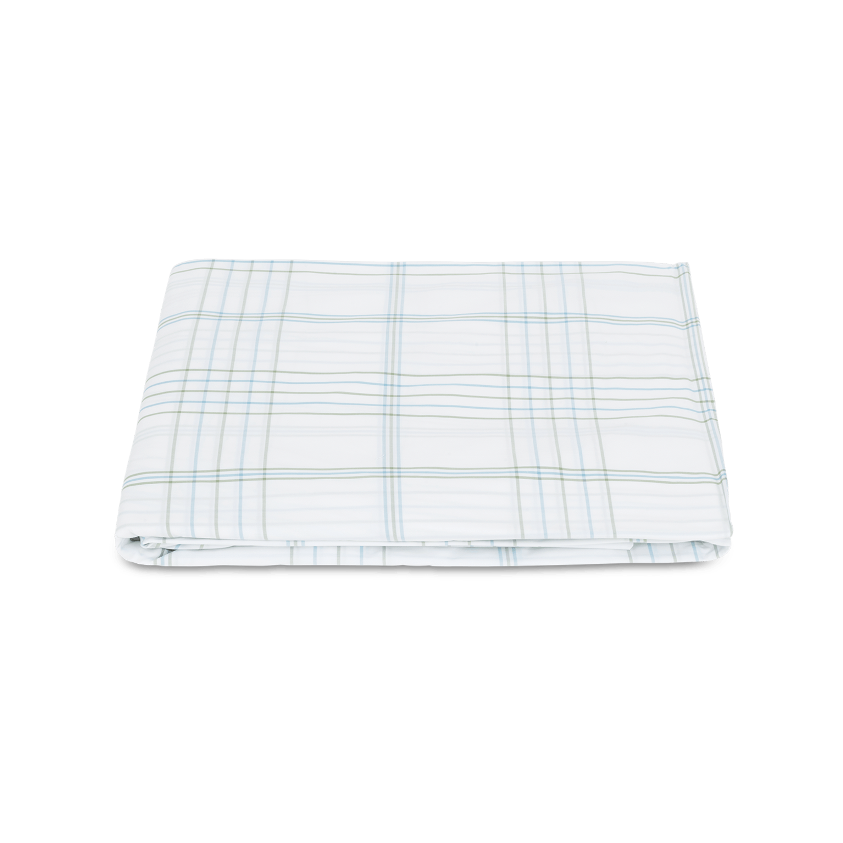 Matouk August Navy Plaid King Fitted Sheet