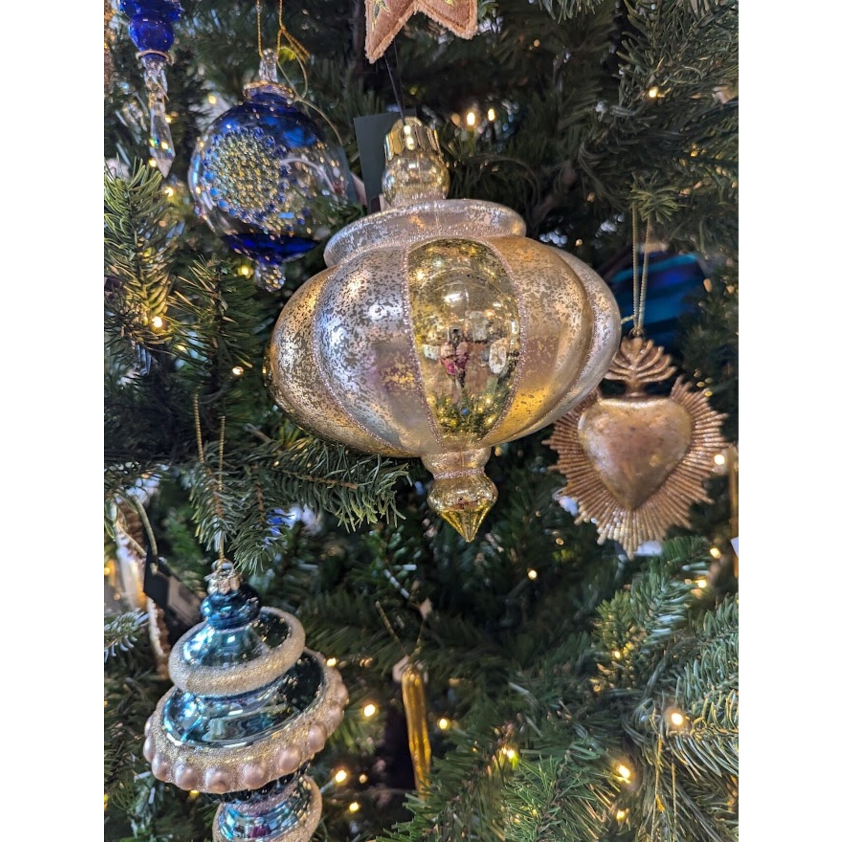 Katherine's Collection Large Sculpted Blue Finial Ornament