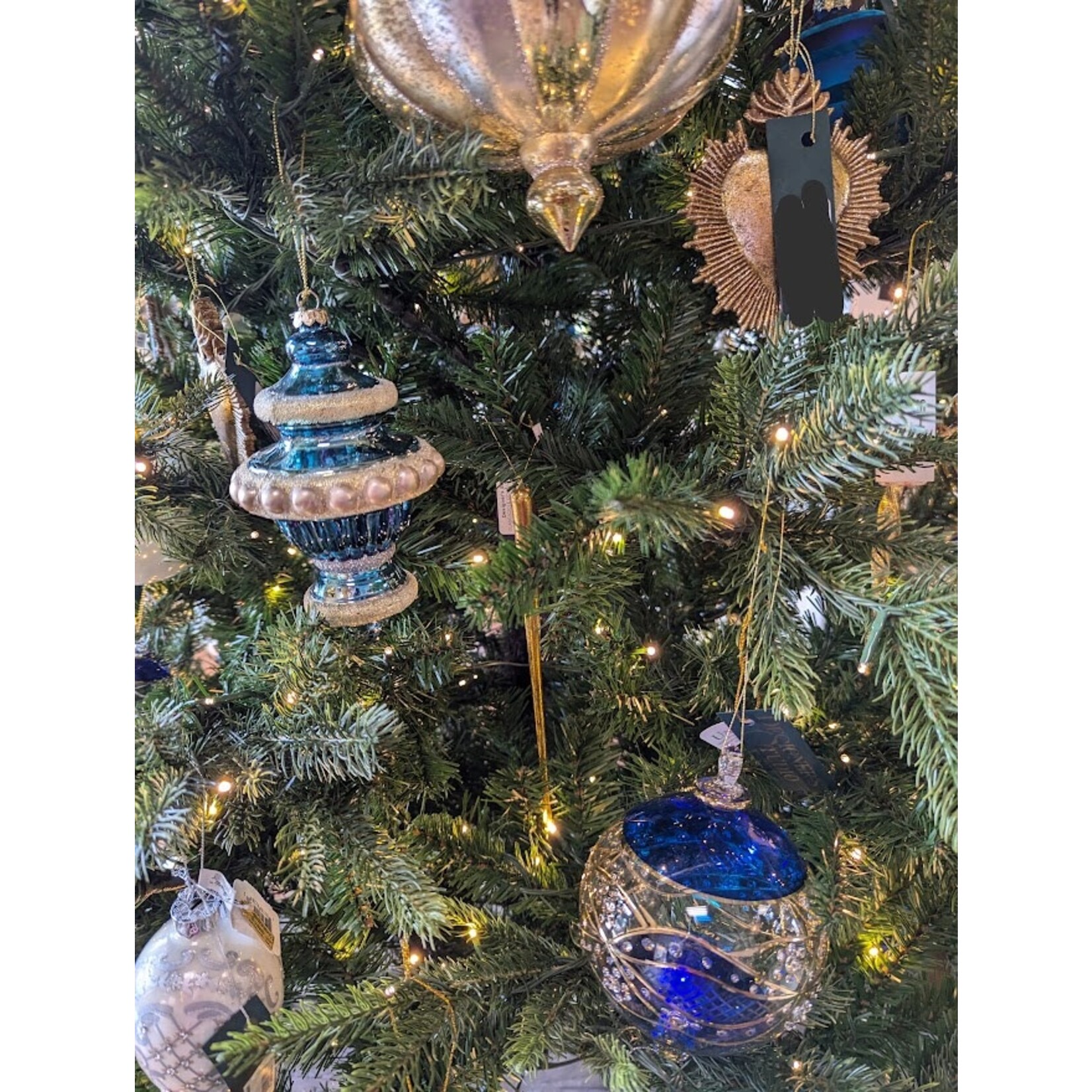Katherine's Collection Large Sculpted Blue Finial Ornament