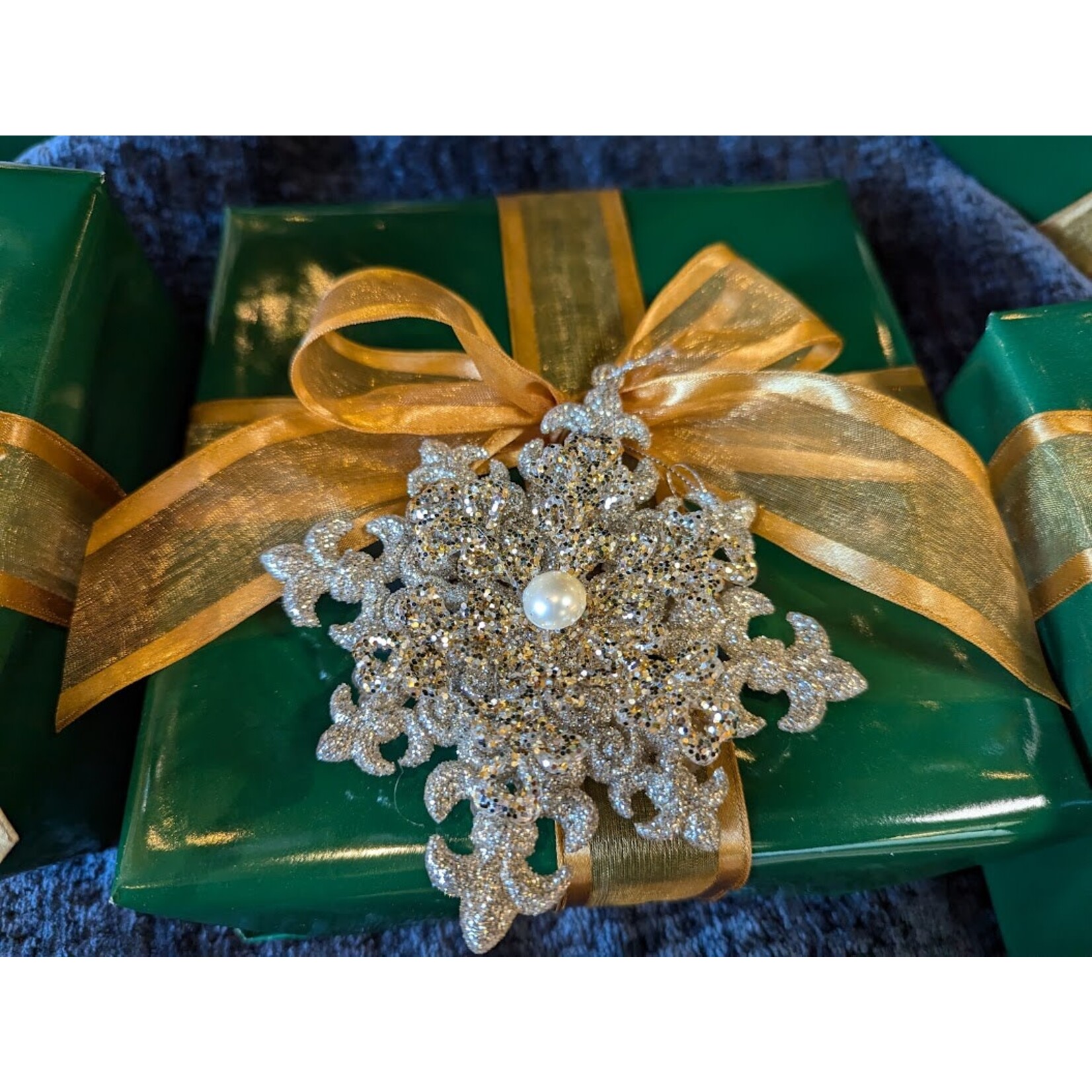 RAZ Imports Pearl Broach Ornament 5"