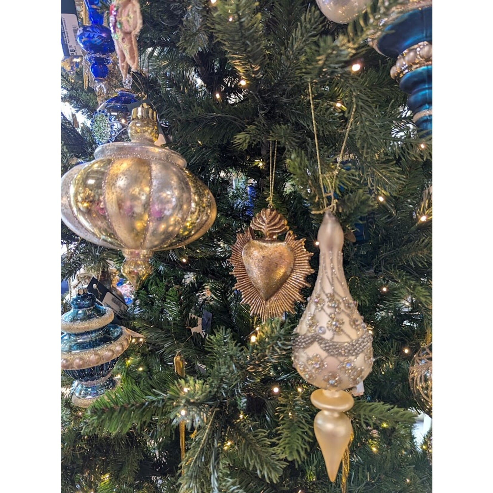 RAZ Imports Metallic Gold Sacred Heart Ornament 5"