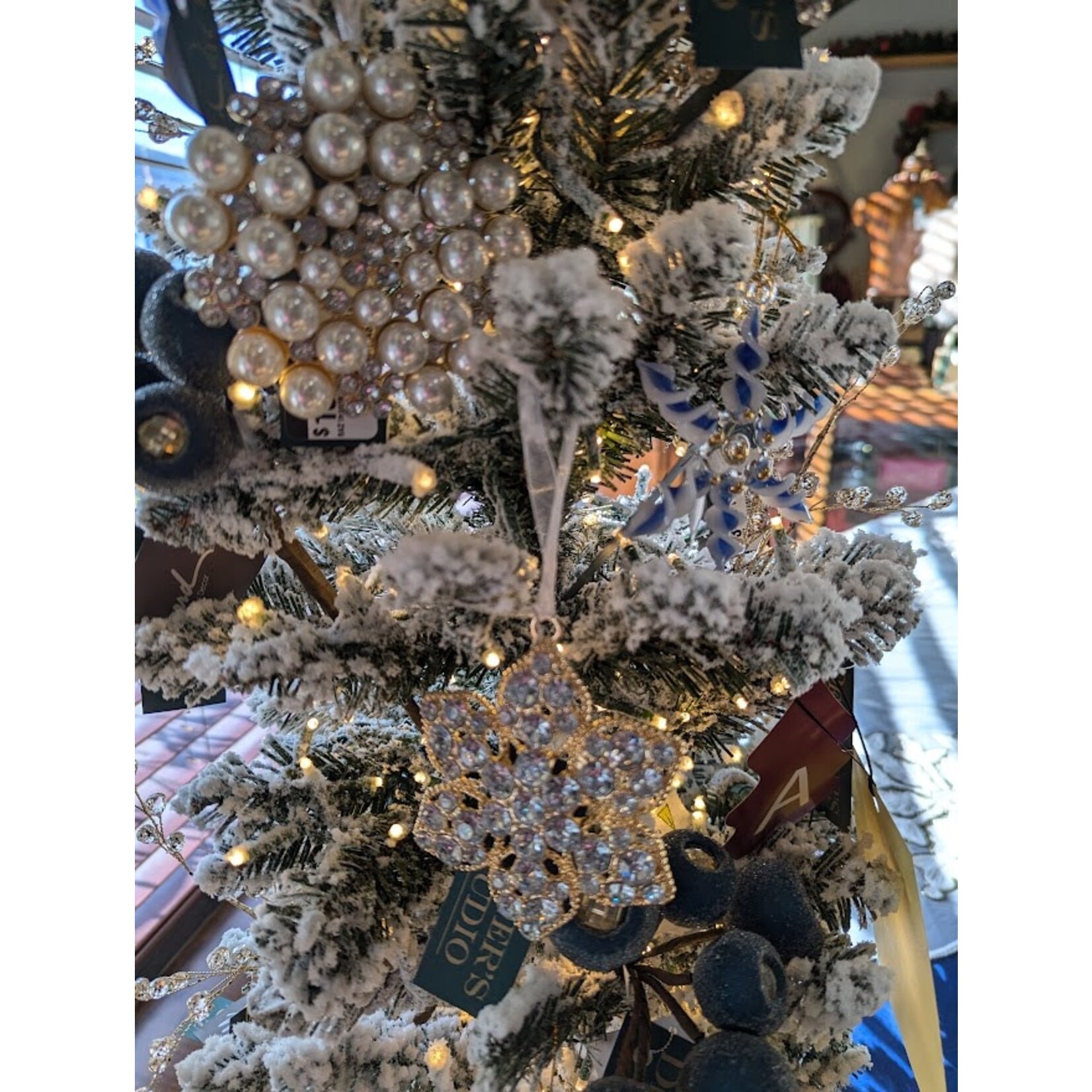RAZ Imports Jeweled Broach Ornament 3.5"
