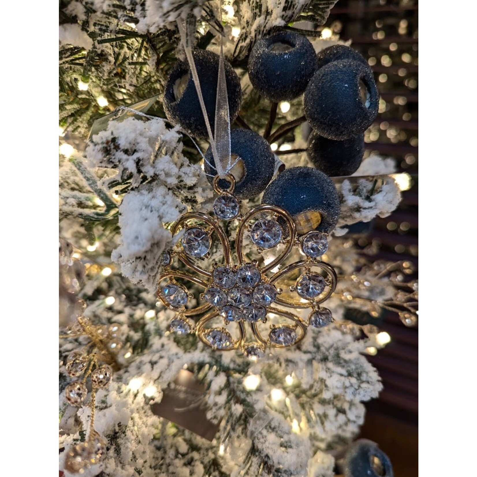RAZ Imports Jeweled Broach Ornament 3.5"