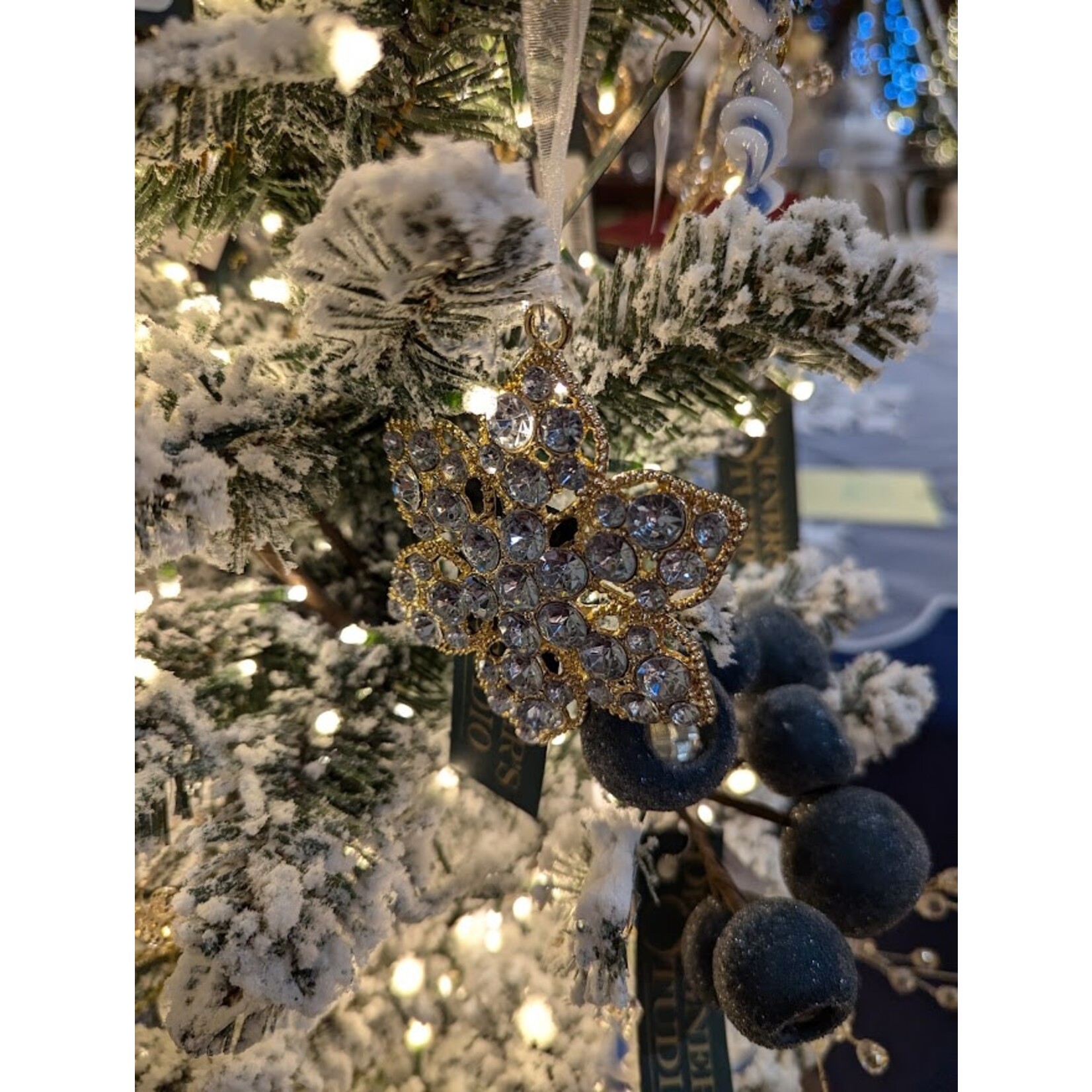 RAZ Imports Jeweled Broach Ornament 3.5"
