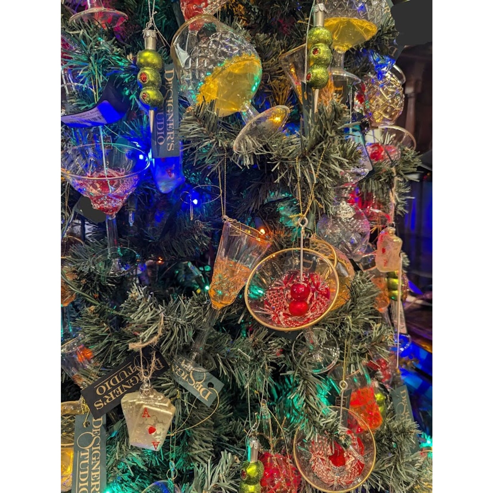 RAZ Imports Cut Crystal Brandy Whiskey Glass Ornament 4.5"