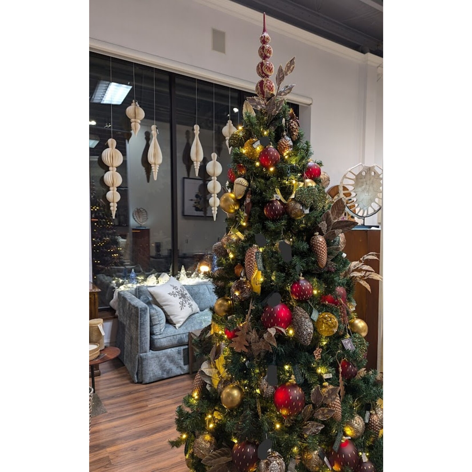 Peter's Seasons Glass Plum Gold Embellished Finial Tree Topper