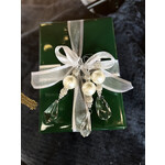 RAZ Imports Crystal Pearl Drop Ornament 5.75"