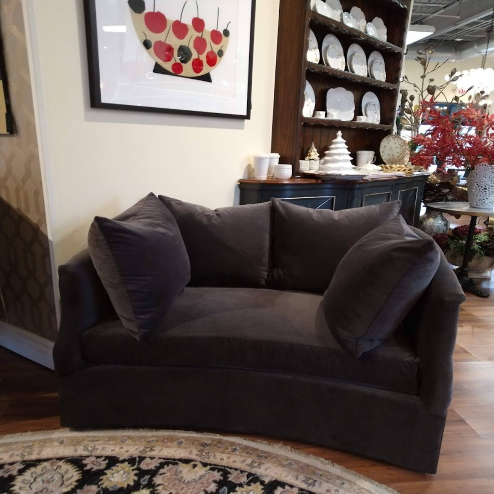 Gabby Laine Swivel Chair 1/2 Plush Graphite