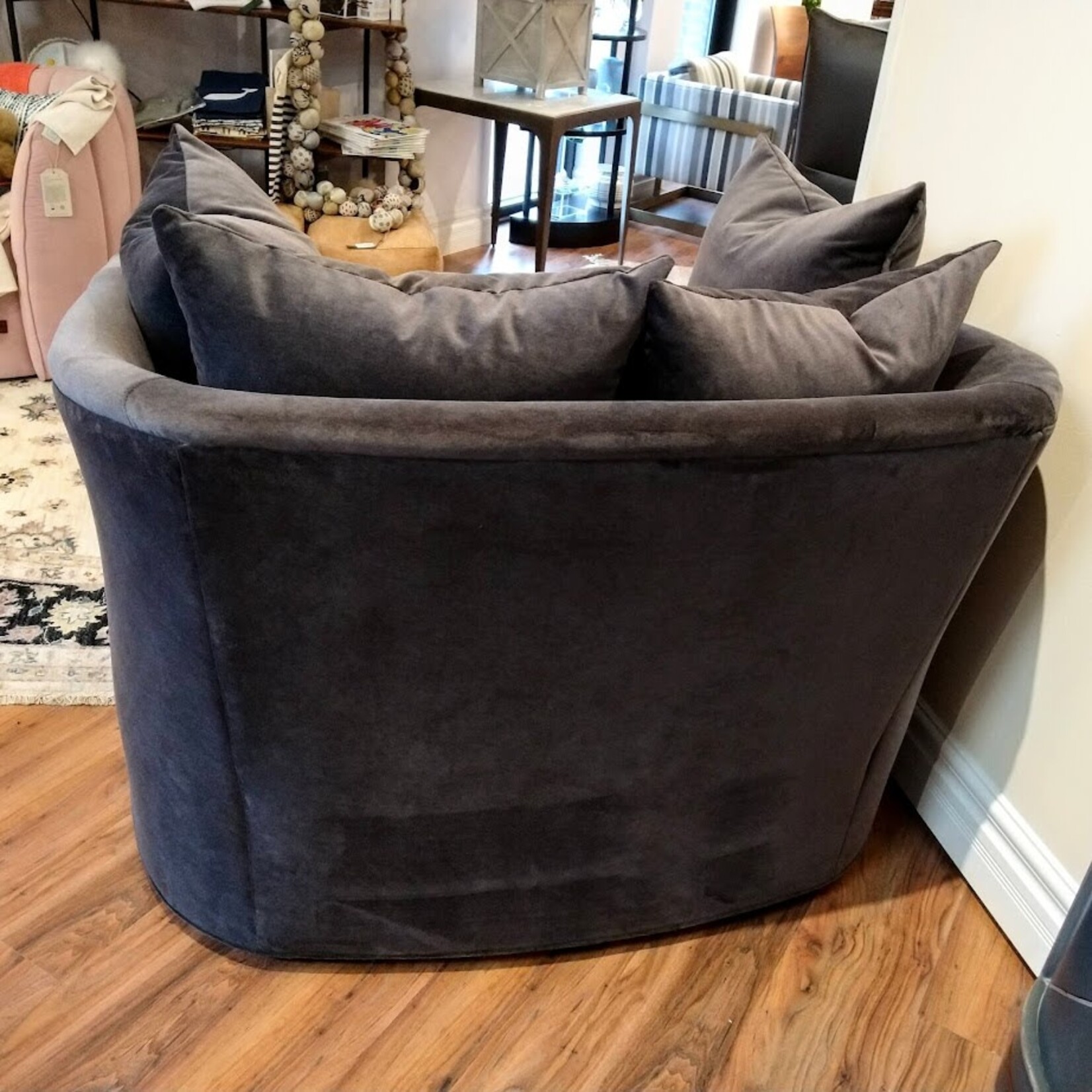Gabby Laine Swivel Chair 1/2 Plush Graphite