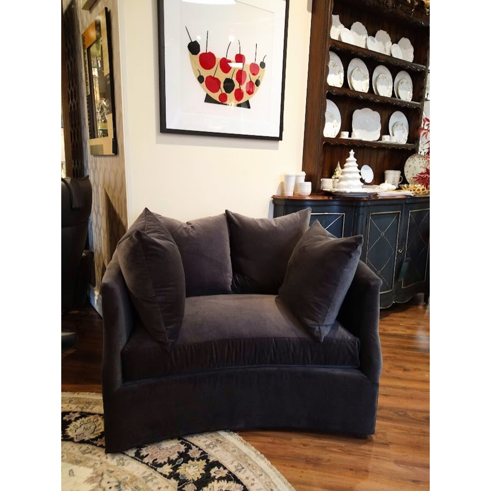 Gabby Laine Swivel Chair 1/2 Plush Graphite
