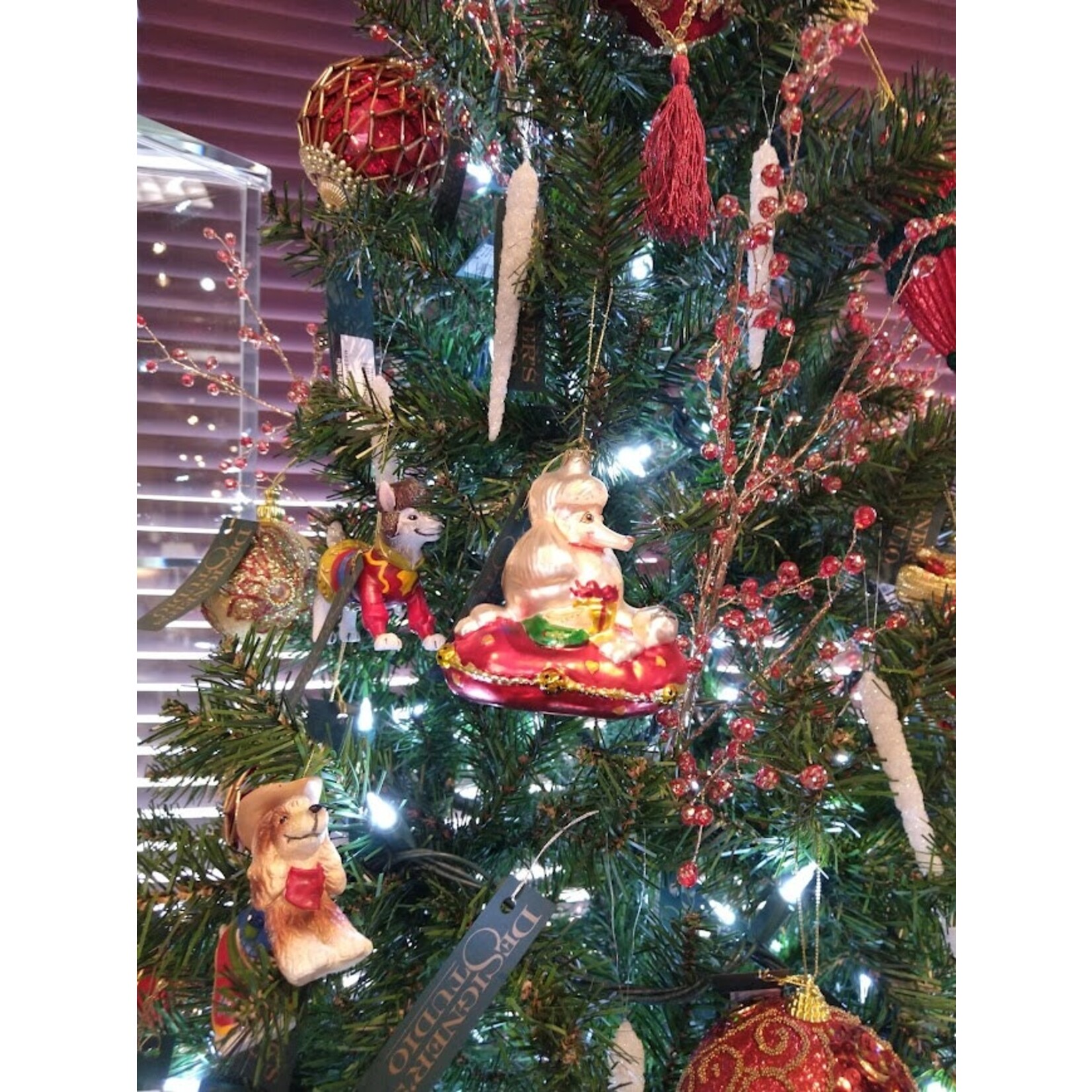 Carole Stupell LTD White Beaded Glass Icicle Ornament