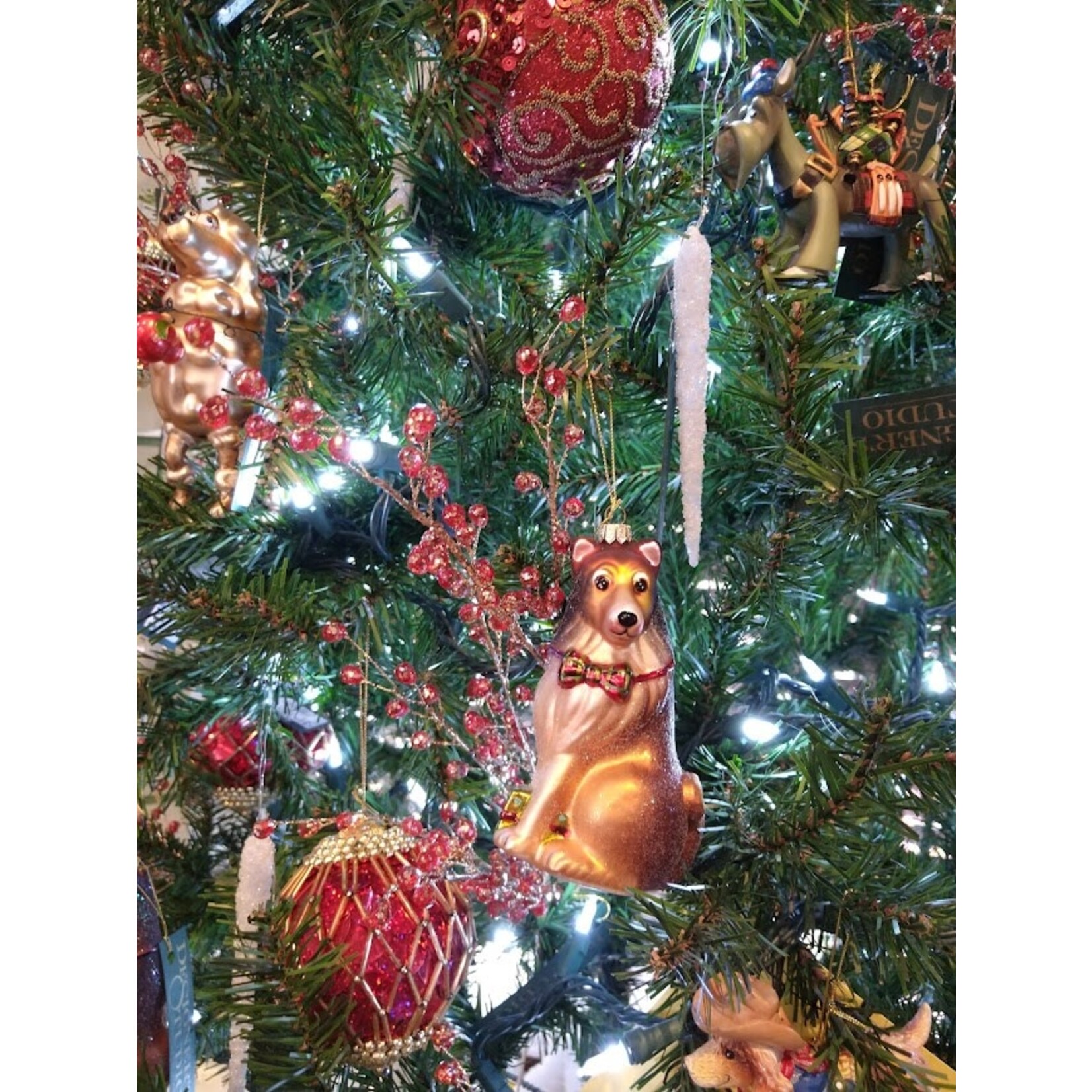 Carole Stupell LTD Vintage Handblown Glass Dog Ornament