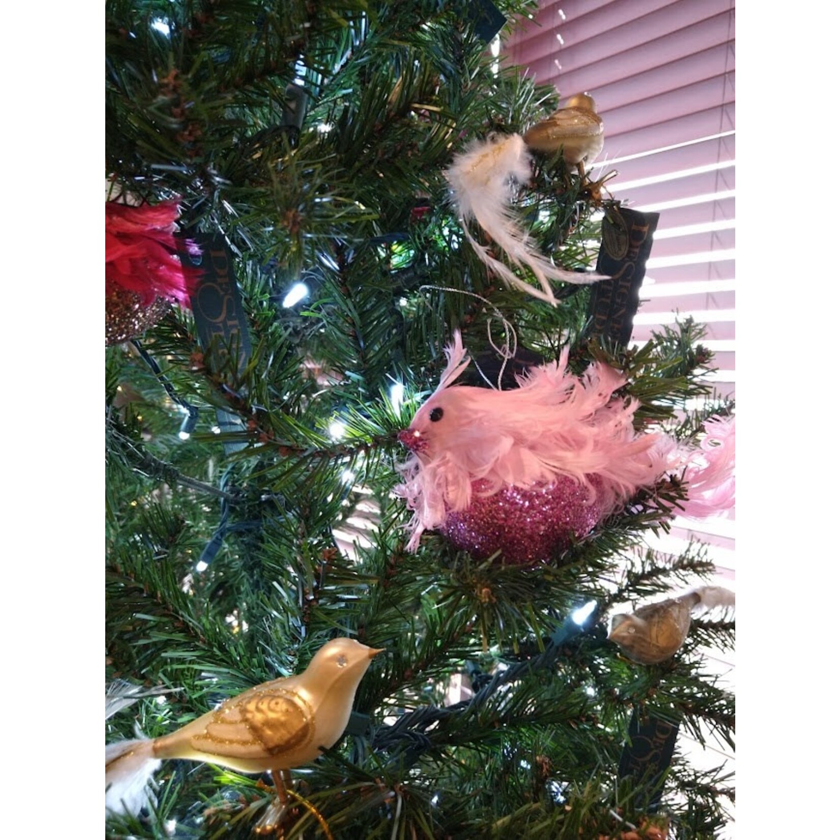 Katherine's Collection Tan Gold Euro Glass Bird Clip Ornament