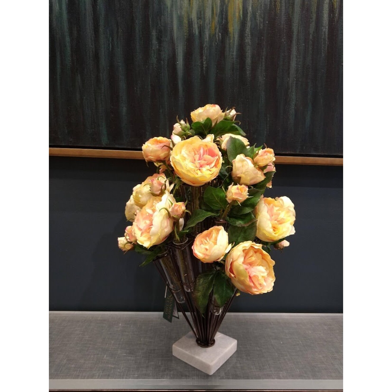 Designer's Studio Yellow Rose Buds Arrangement to go with Vase