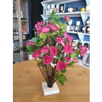 Designer's Studio Red Faux Floribunda Rose Buds Arrangement for Vase
