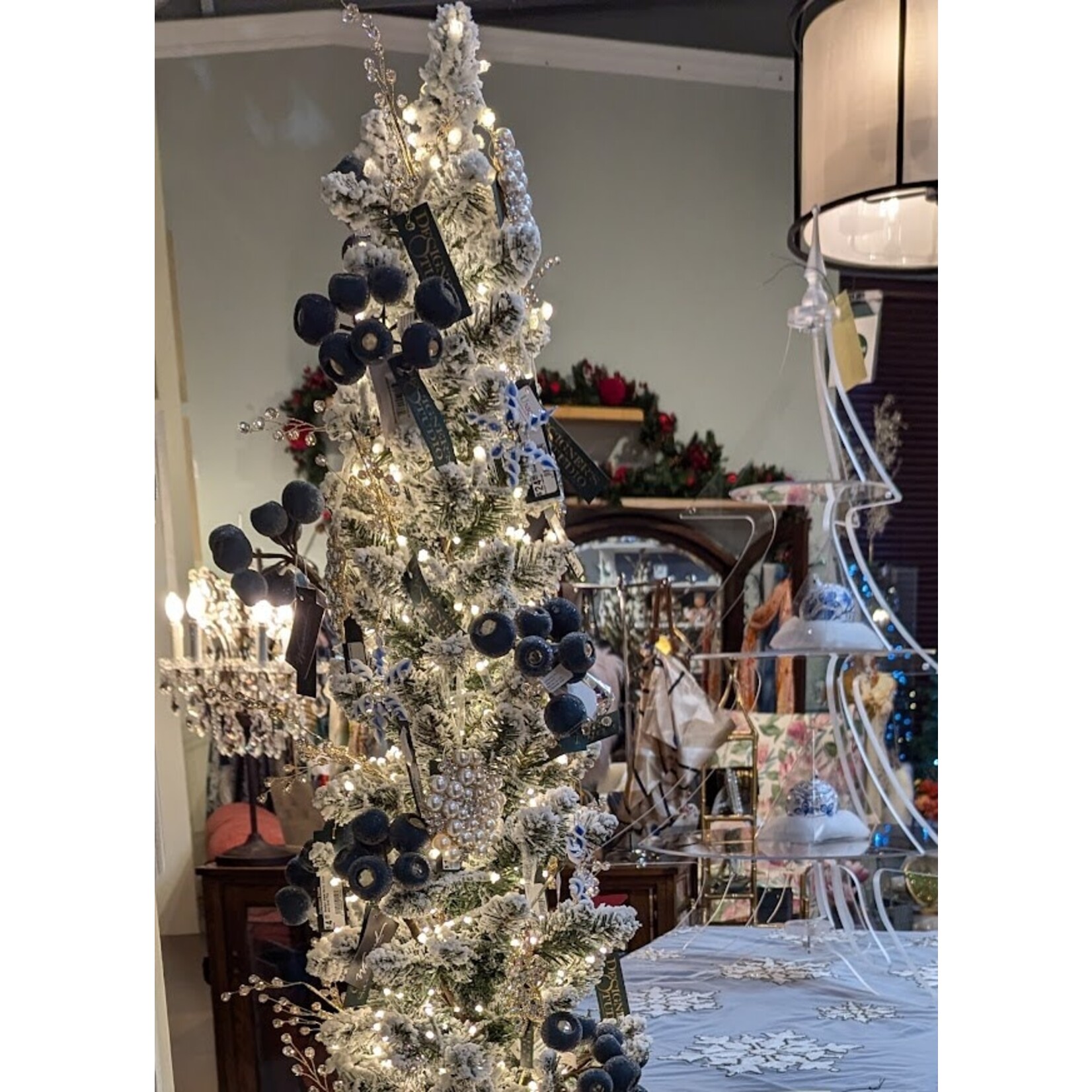 Winward Floral & Seasonal Decor Beaded Pod Cluster Pick 10'' Blue