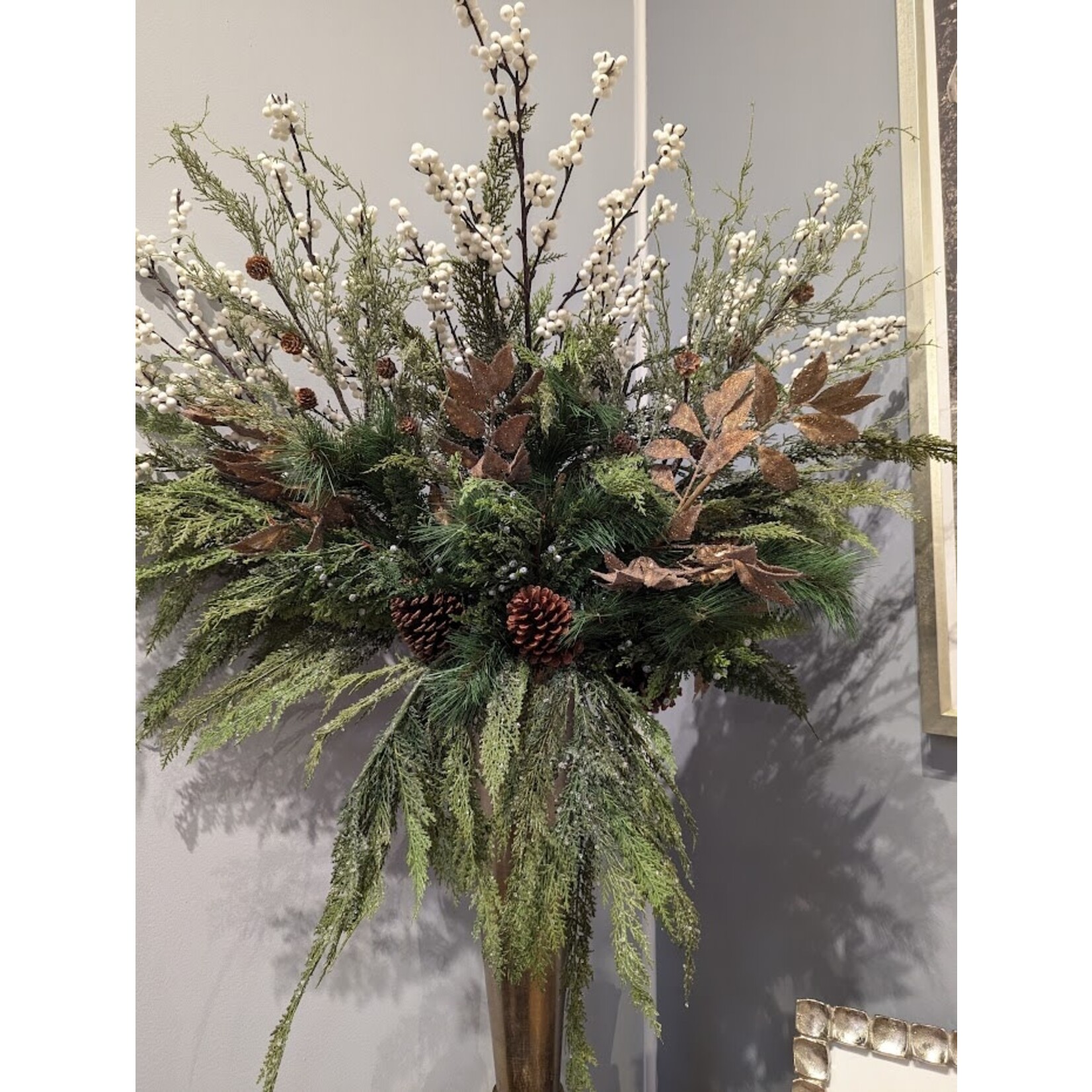 Winward Floral & Seasonal Decor Artificial Frosted Sparkle Cedar Branch 34"