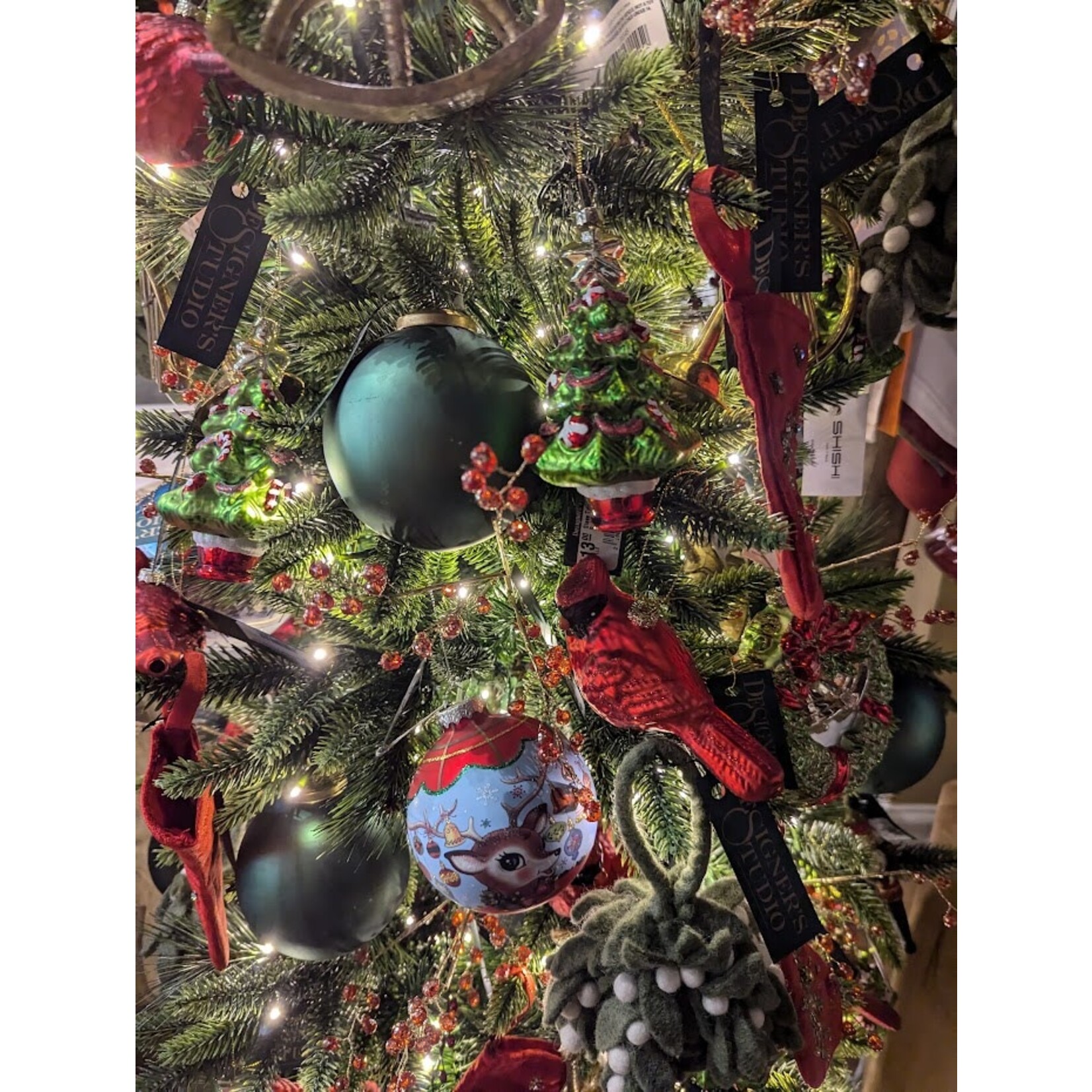 RAZ Imports Cardinal Bird Glitter Glass Ornament 5.25"