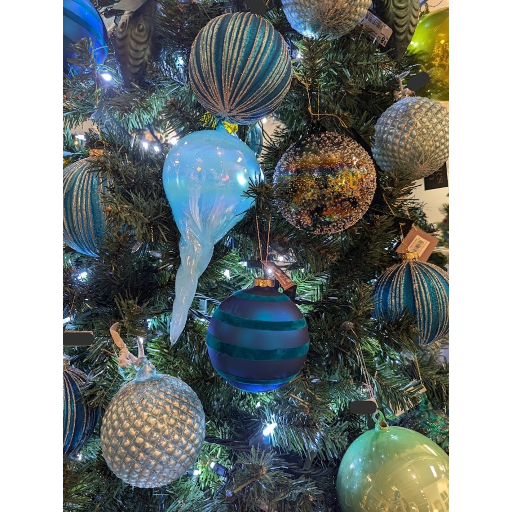 Katherine's Collection Journey Pearlized Med Green Glass Ornament